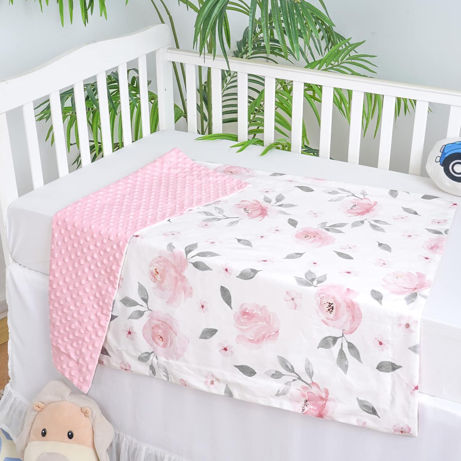PHF Minky Baby Blanket for Girls 30x40 Inches