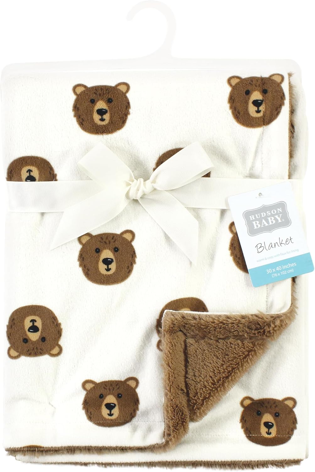 Hudson Baby Unisex Plush Blanket - Brown Bear