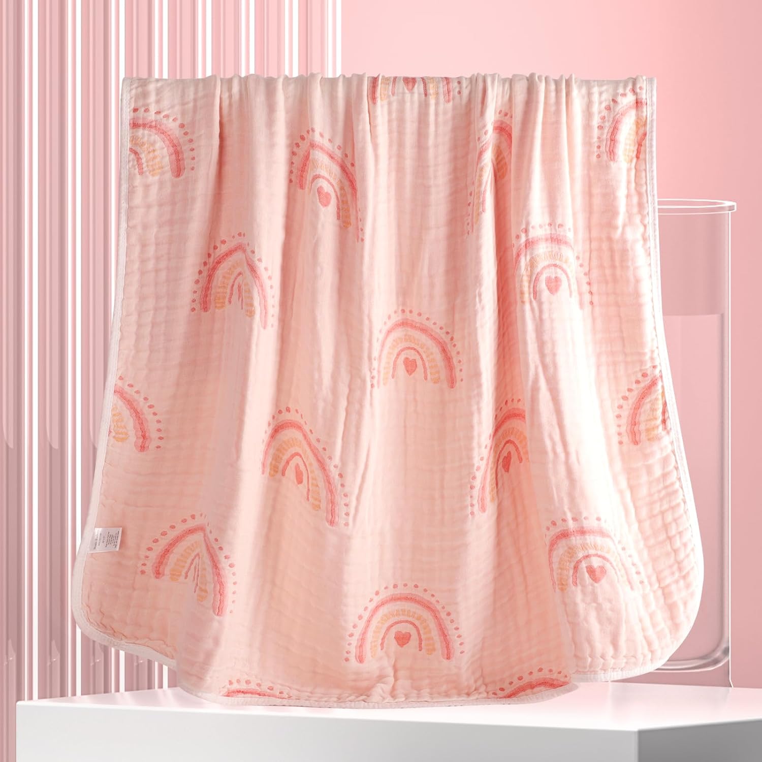 6-Layer Organic Cotton Baby Blanket Reversible Neutral 433x413