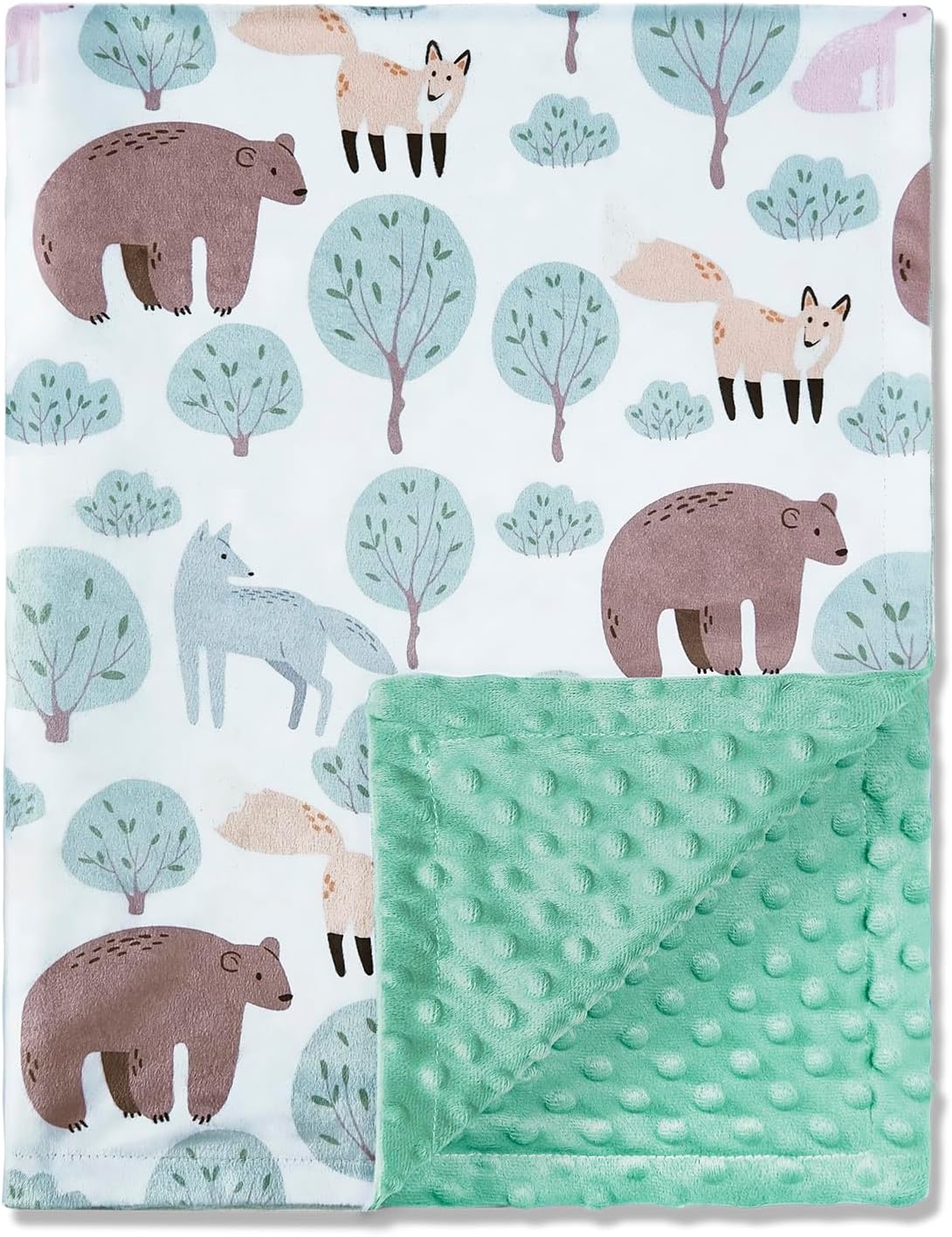 QSTEHEML Baby Blanket Bear 30x40 Inch Soft Minky Double Layer