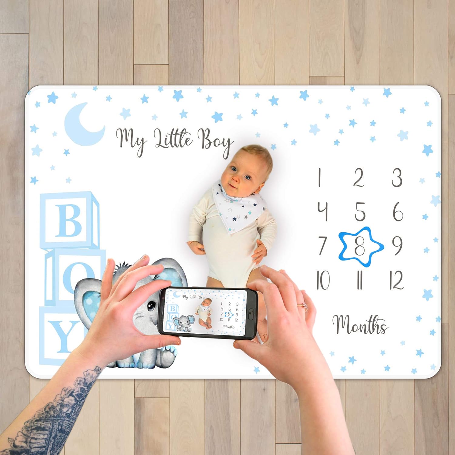 Amity Baby Monthly Milestone Blanket for Boy 1