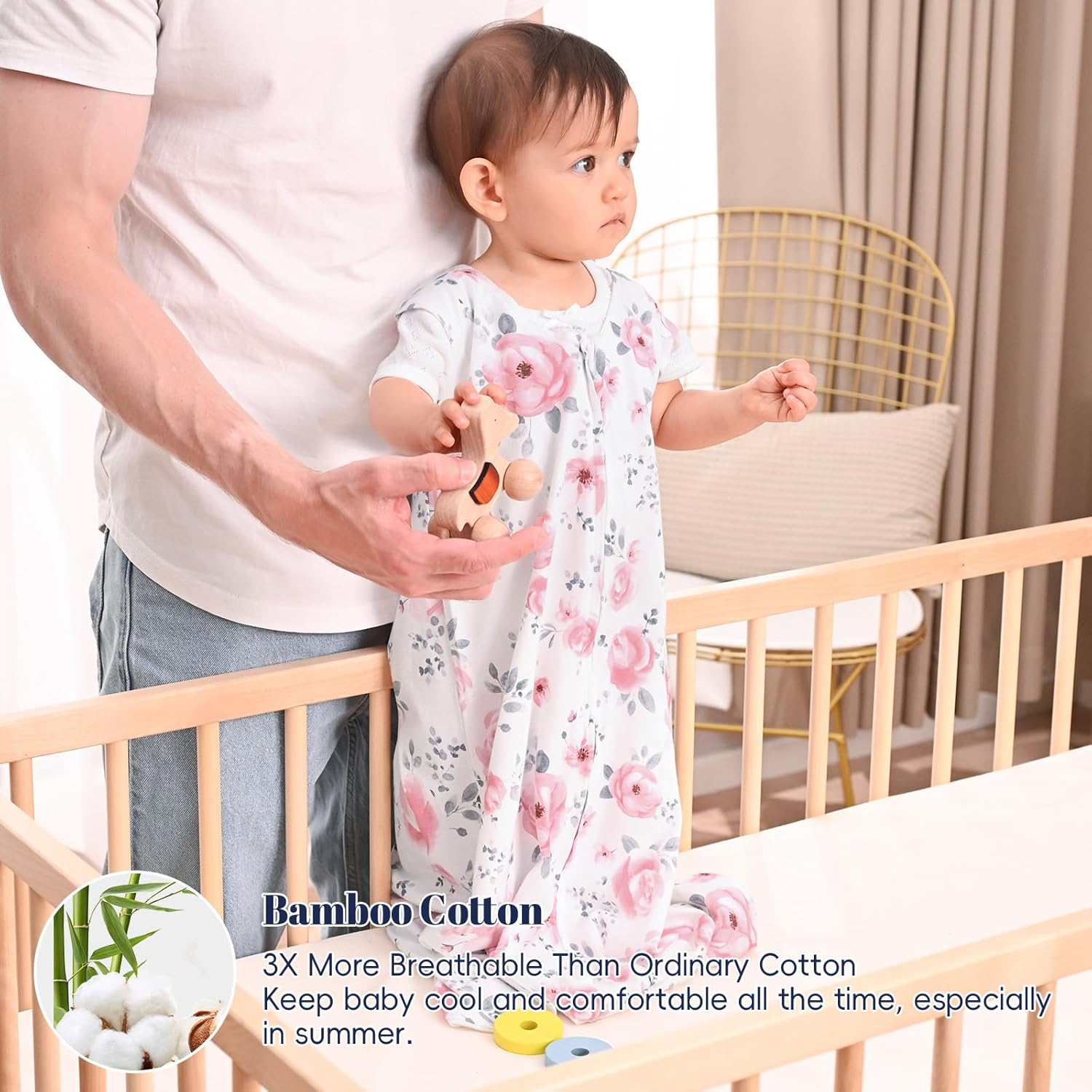 PHF Bamboo Rayon 70 Cotton Sleep Sack 0-6 Months 2 Pack