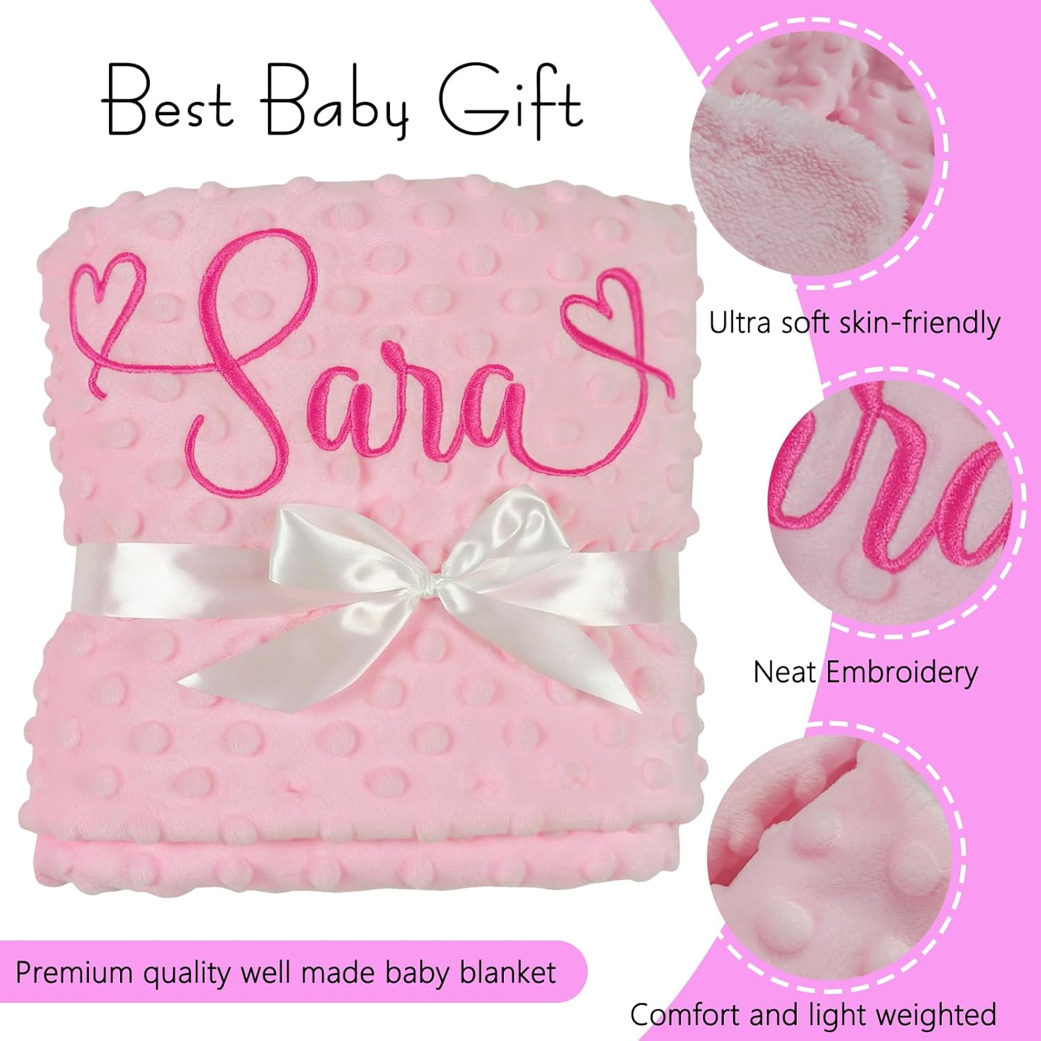 Personalized Baby Blanket with Name 27x35 Inch