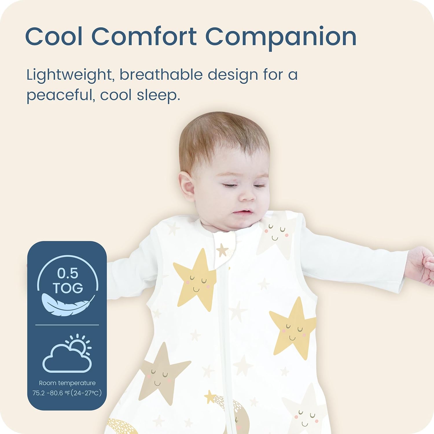 TOTBASIC Midnight Star Sleep Sack 2-Pack for 6-15 Months