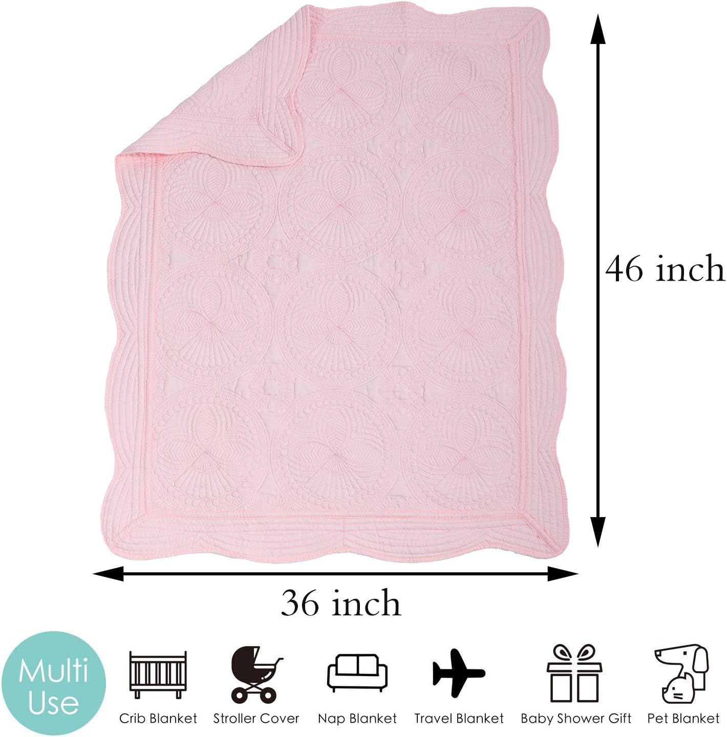 MONOBLANKS Baby Quilt Personalized Monogram Lightweight Embossed Throw Blanket