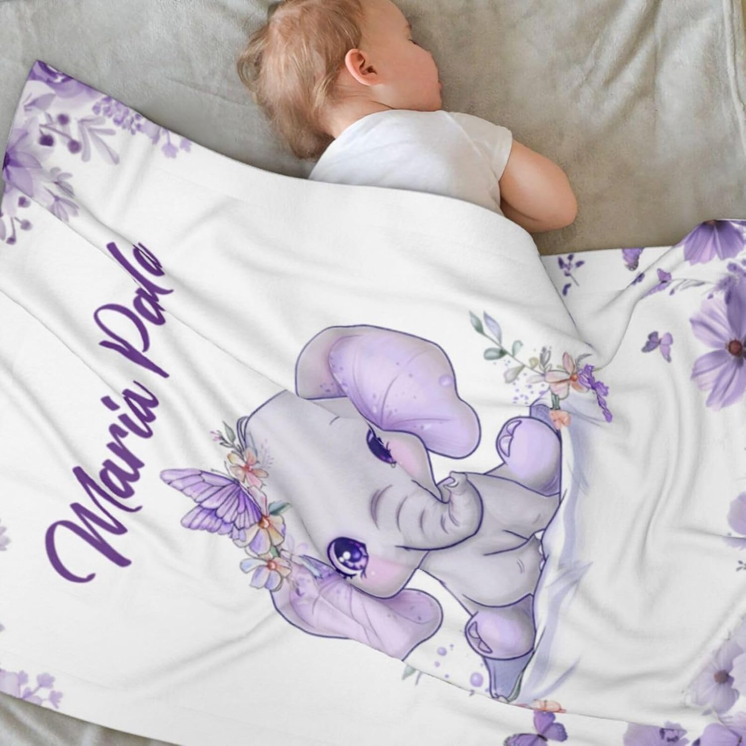 Personalized Baby Blanket with Name Custom Flannel Throw for Kids