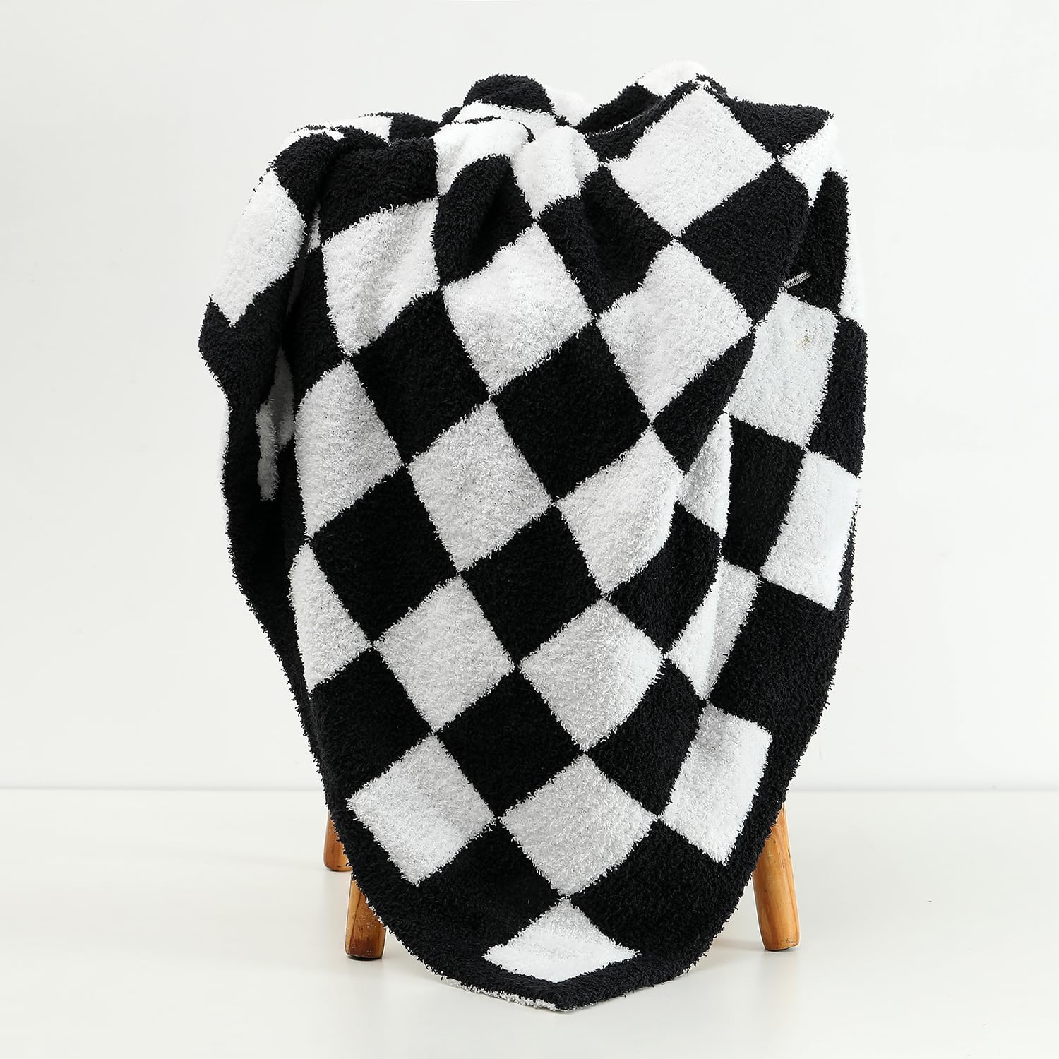 Checkered Microfiber Reversible Blanket - 30x40 Black