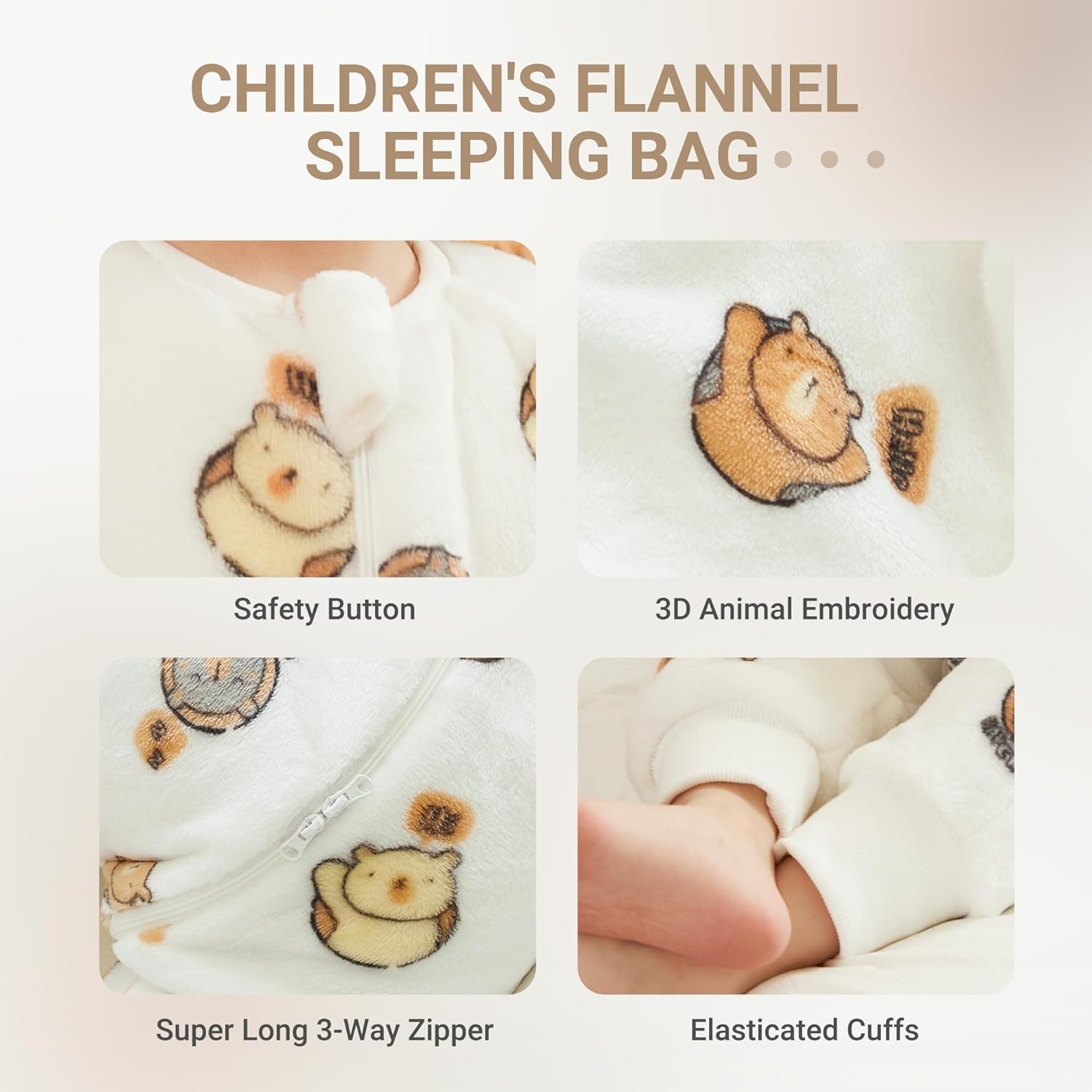 MICHLEY Flannel Baby Sleeping Bag Unisex for Winter