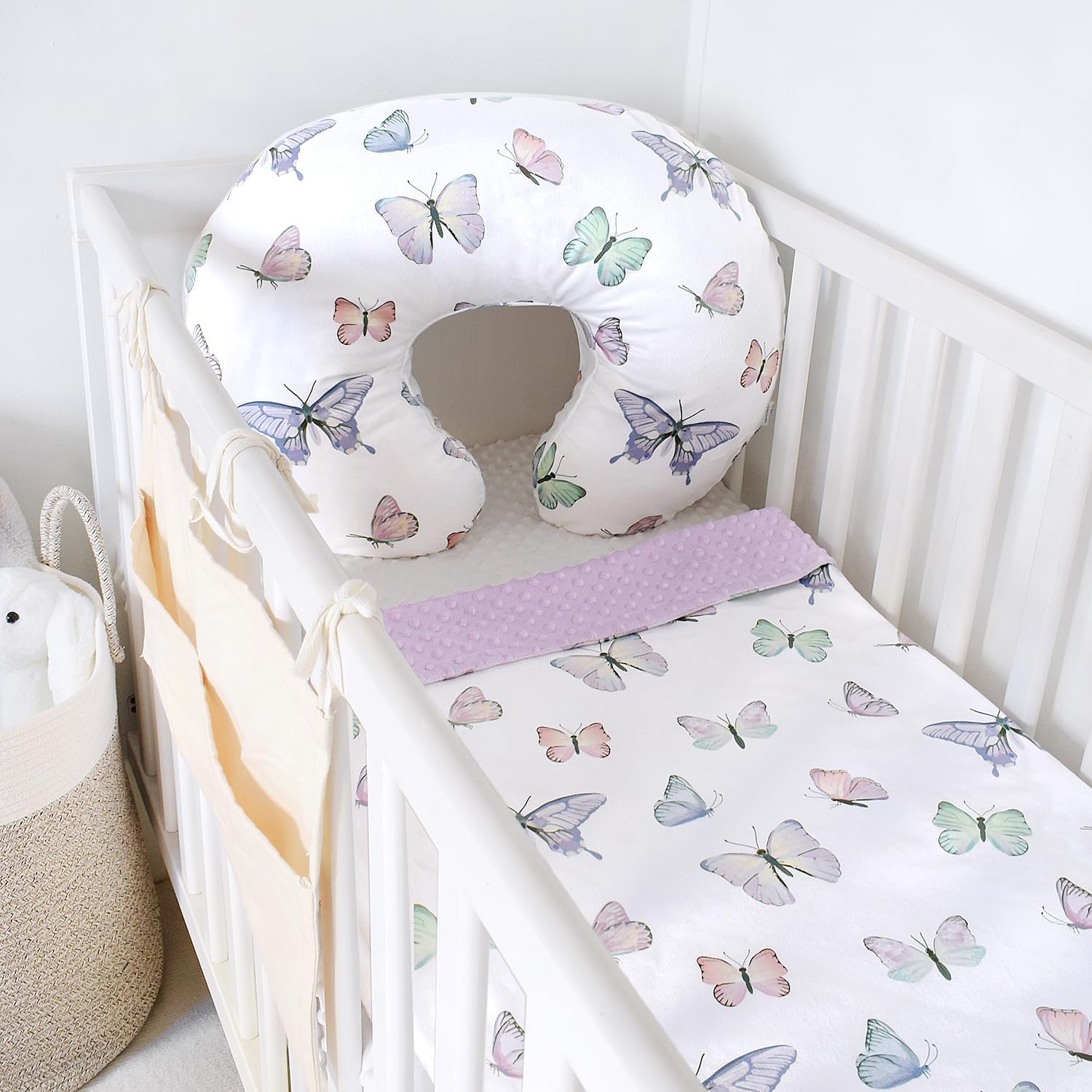 OWLOWLA Butterfly Minky Baby Blanket for Newborn and Toddler
