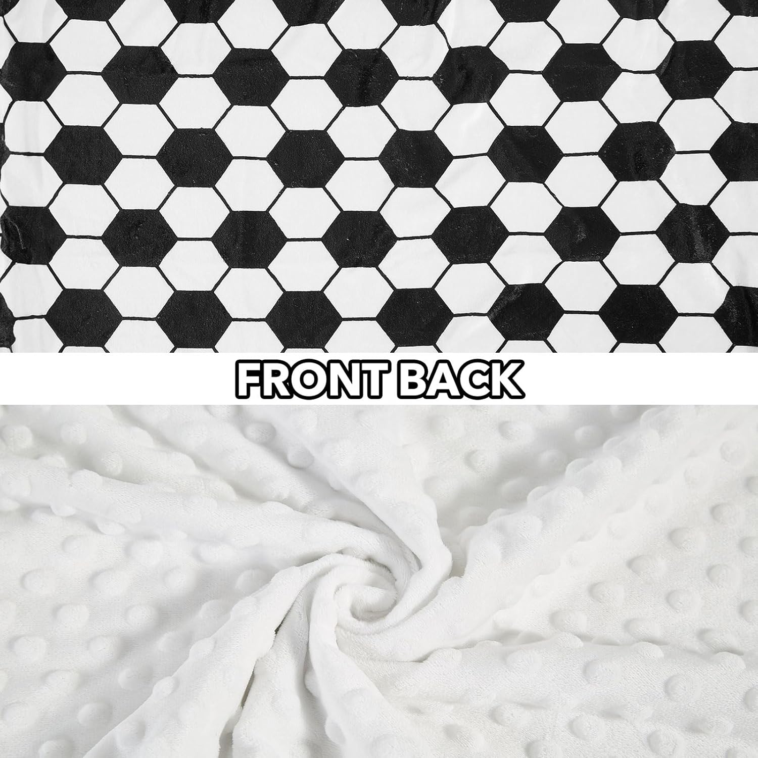 DCOOLGO Soccer Baby Blanket Soft Fleece with Dotted Backing