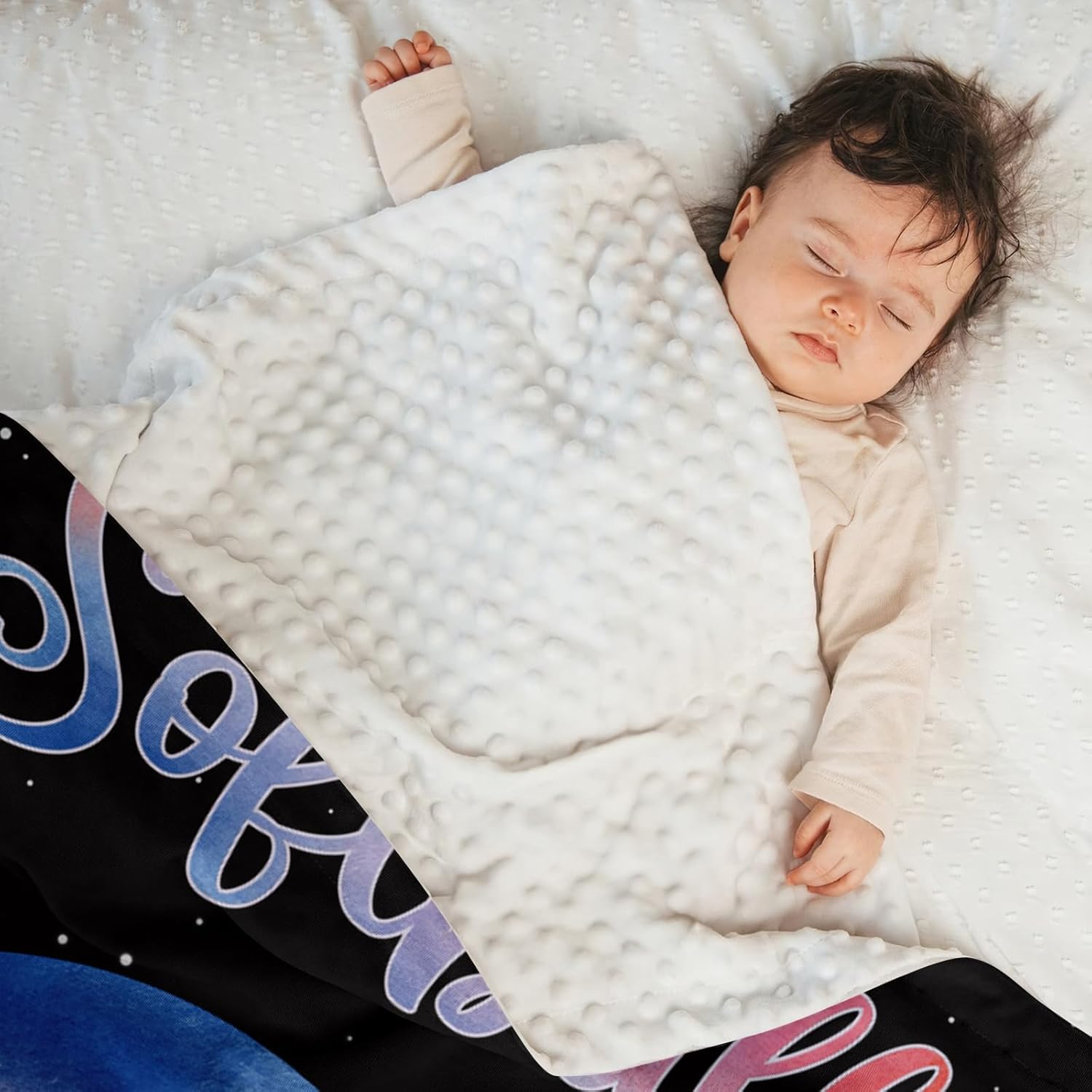 GRESATEK Custom Name Baby Double Layer Blanket - Personalized for Boys Girls Kids