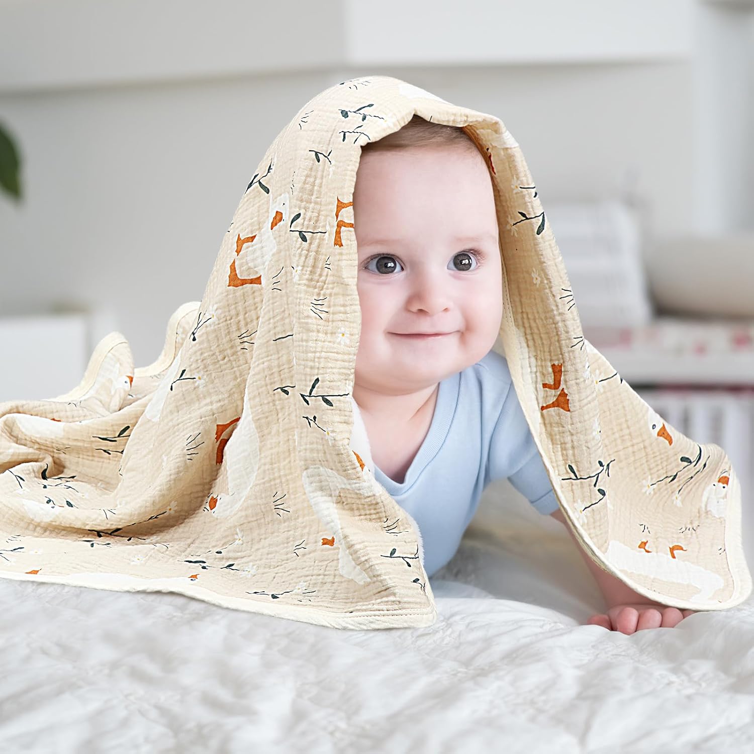 Breling Silly Goose Muslin Baby Blanket 40x36 Inch