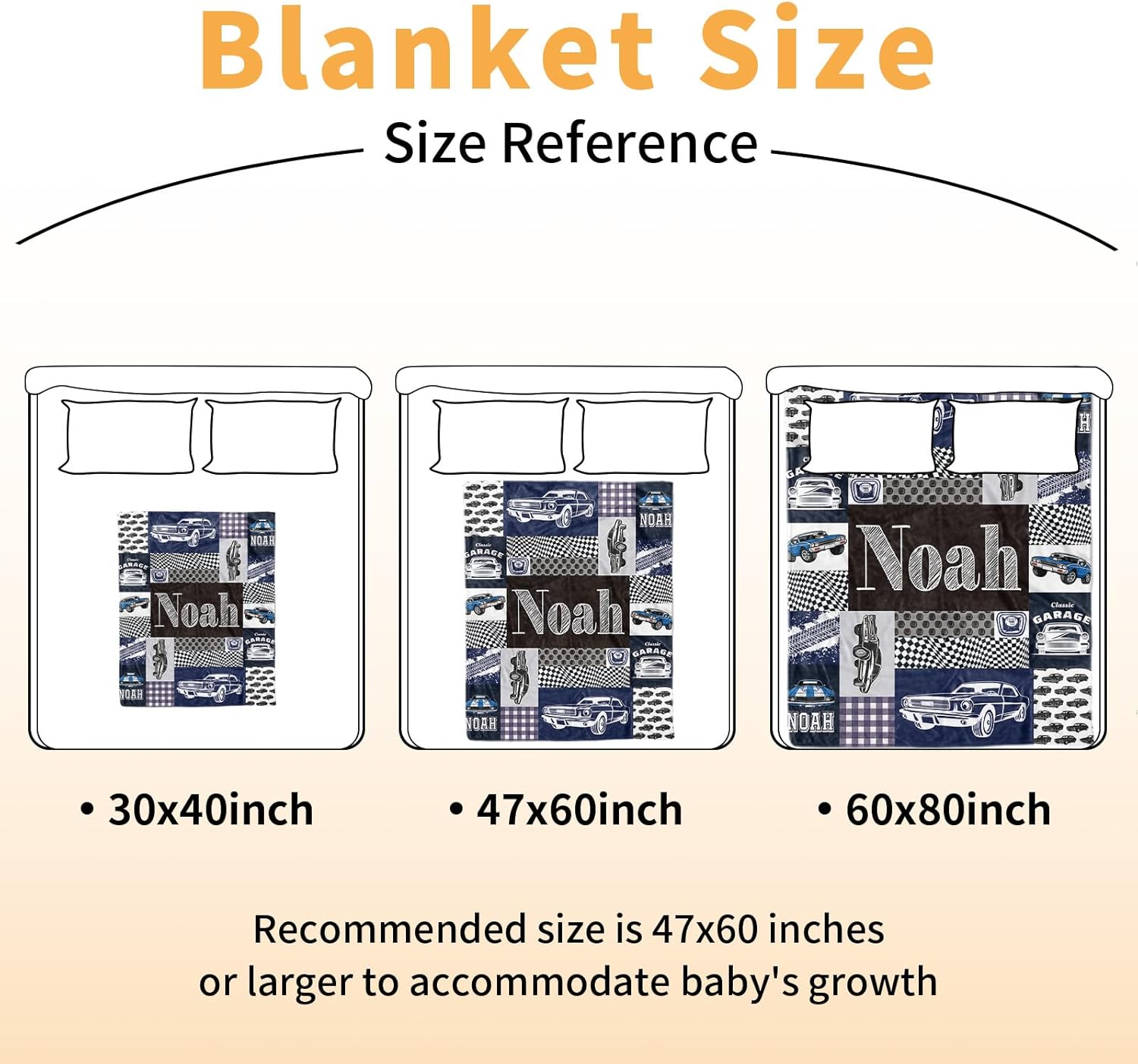 Personalized Car Blanket for Kids with Custom Name 1