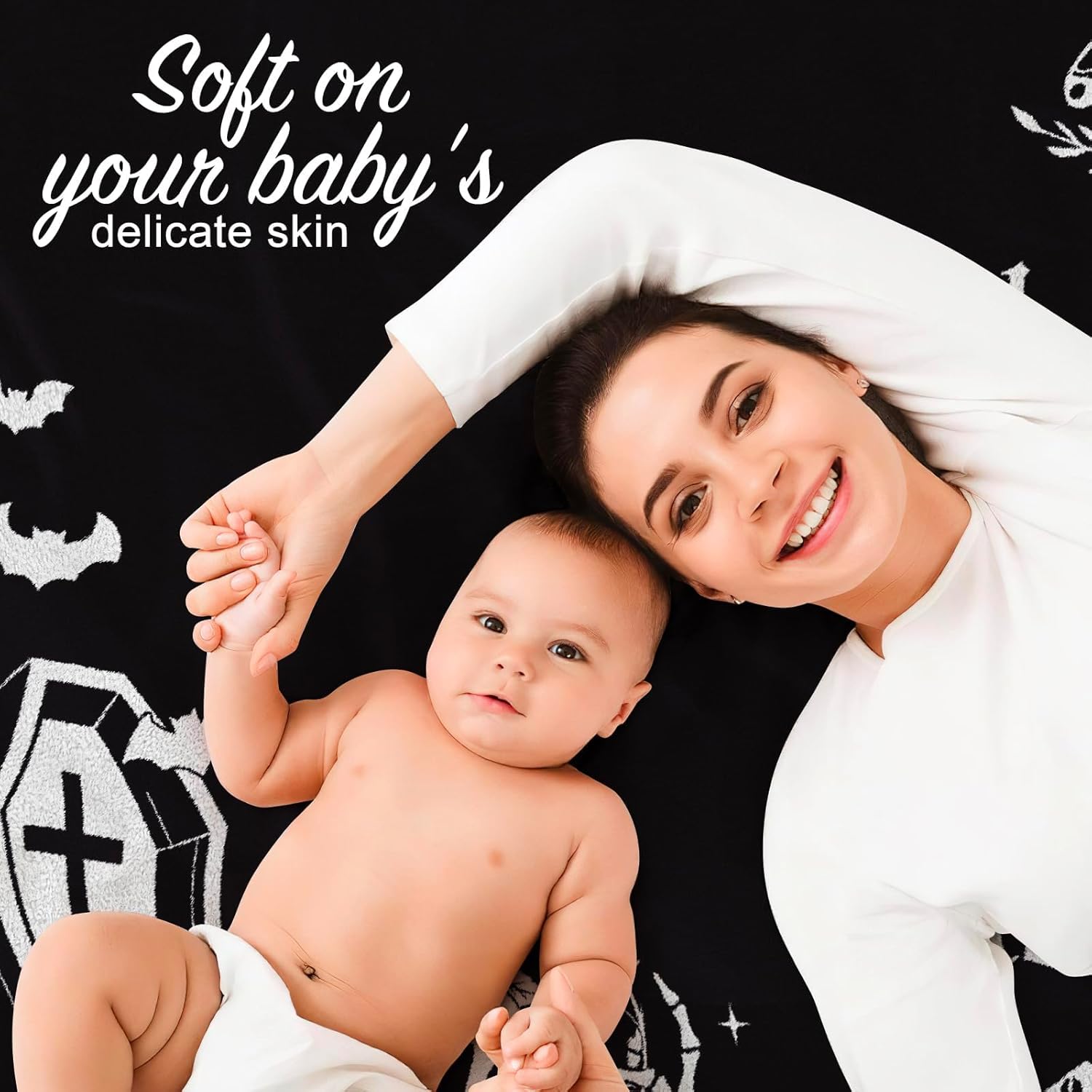 Gothic Baby Growth Blanket with Felt Decor
