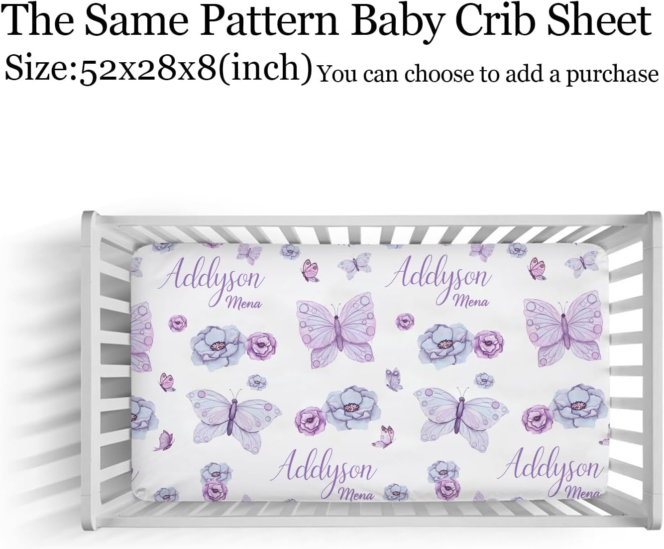 Personalized Baby Blanket for Girls - Flannel Butterfly Crib Decor