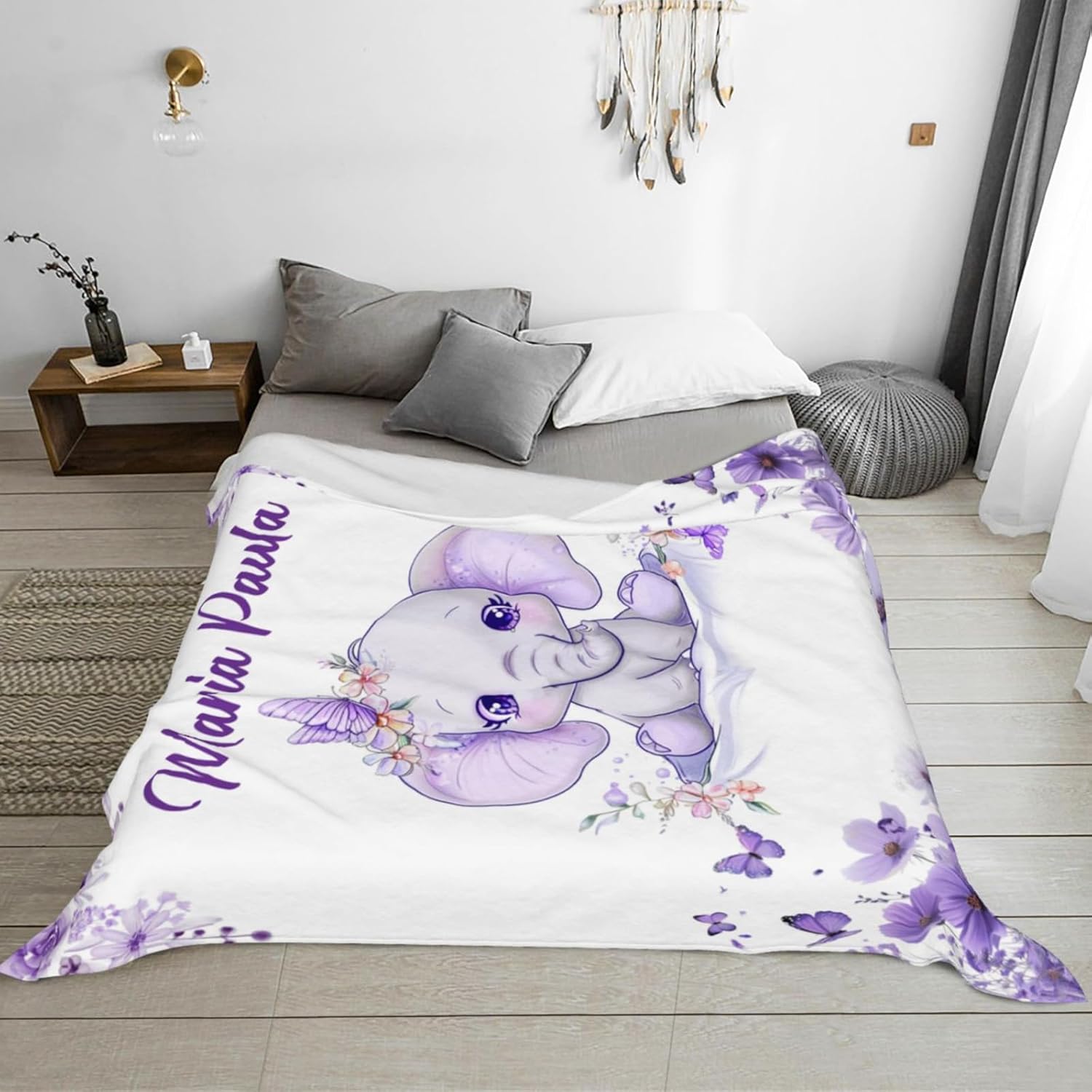 Personalized Baby Blanket with Name Custom Flannel Throw for Kids