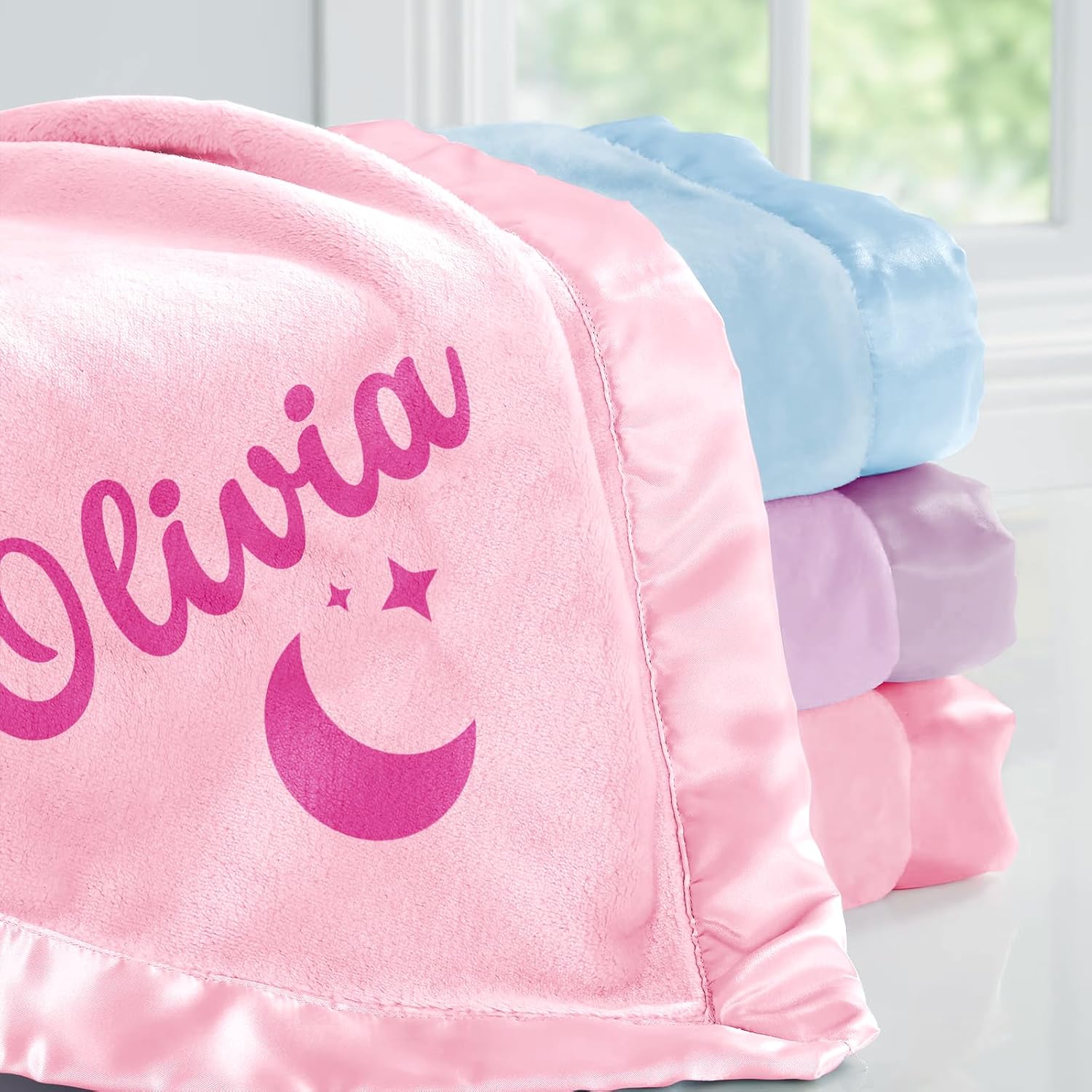 Yofair Personalized Baby Blanket with Name Customized Blanket for Newborn