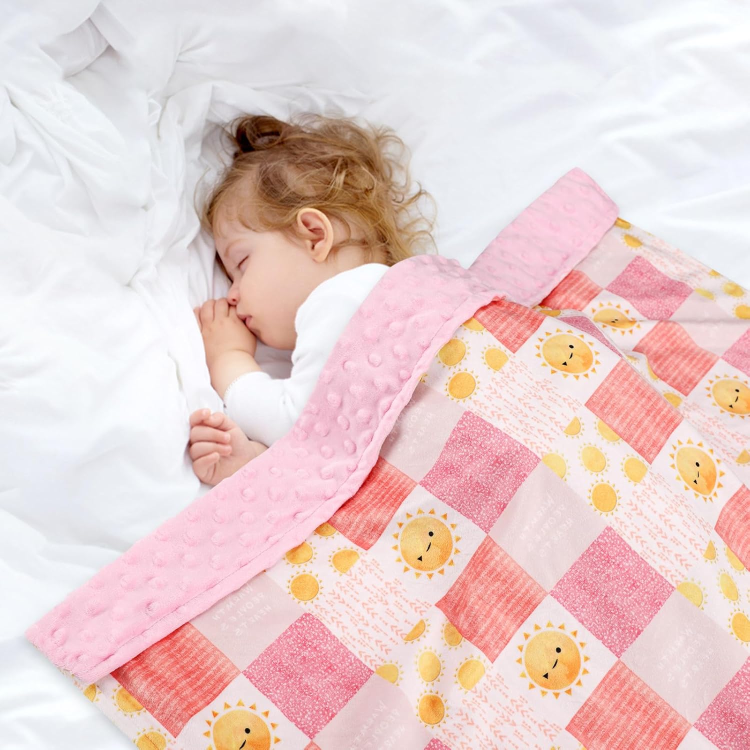 SWESEN Baby Blanket Super Soft Double Layer Mink with Dotted Backing