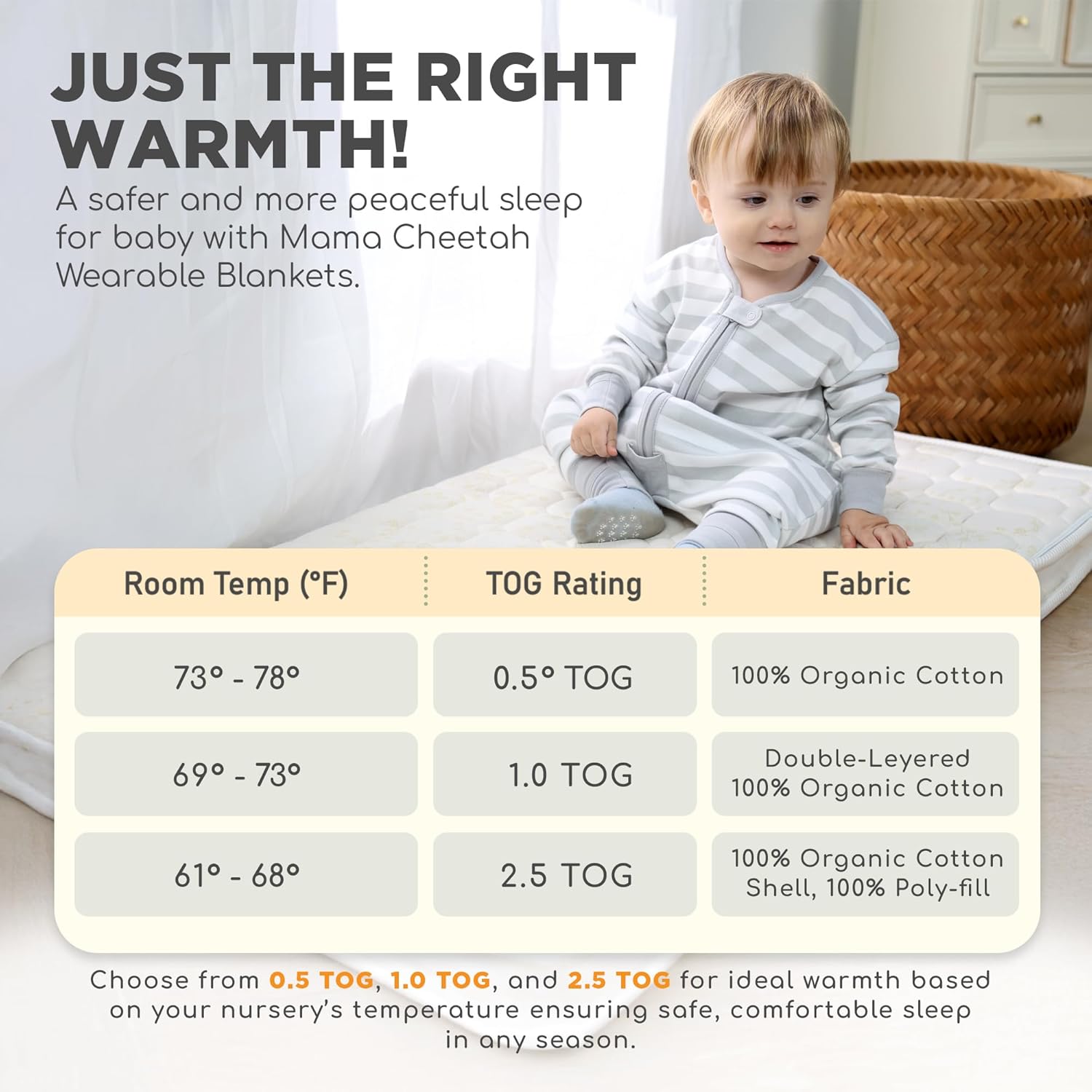 Mama Cheetah Toddler Sleep Sack with 2-Way Zipper