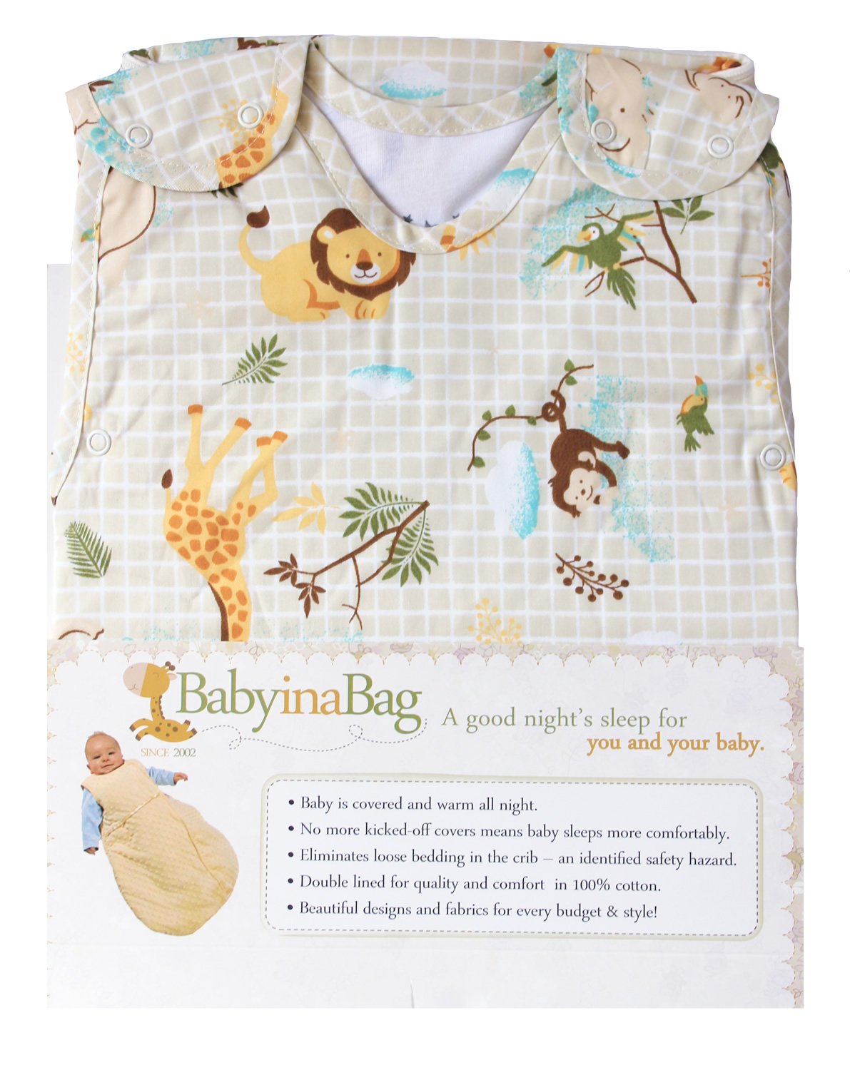 Baby Sleeping Bag 1 Tog Summer with Animal Pattern Large 22M - 3T