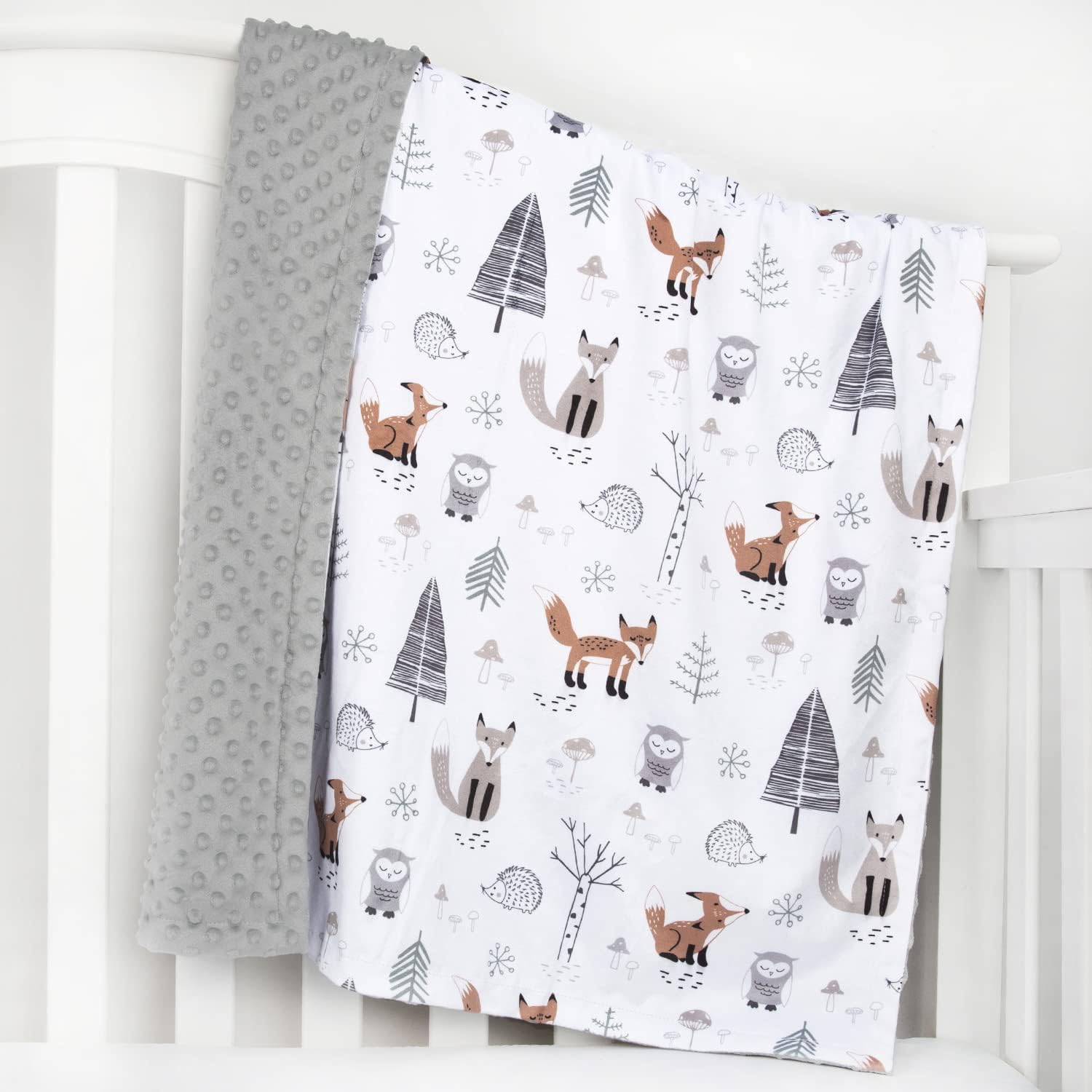 HOMRITAR Soft Plush Baby Blanket with Dotted Backing