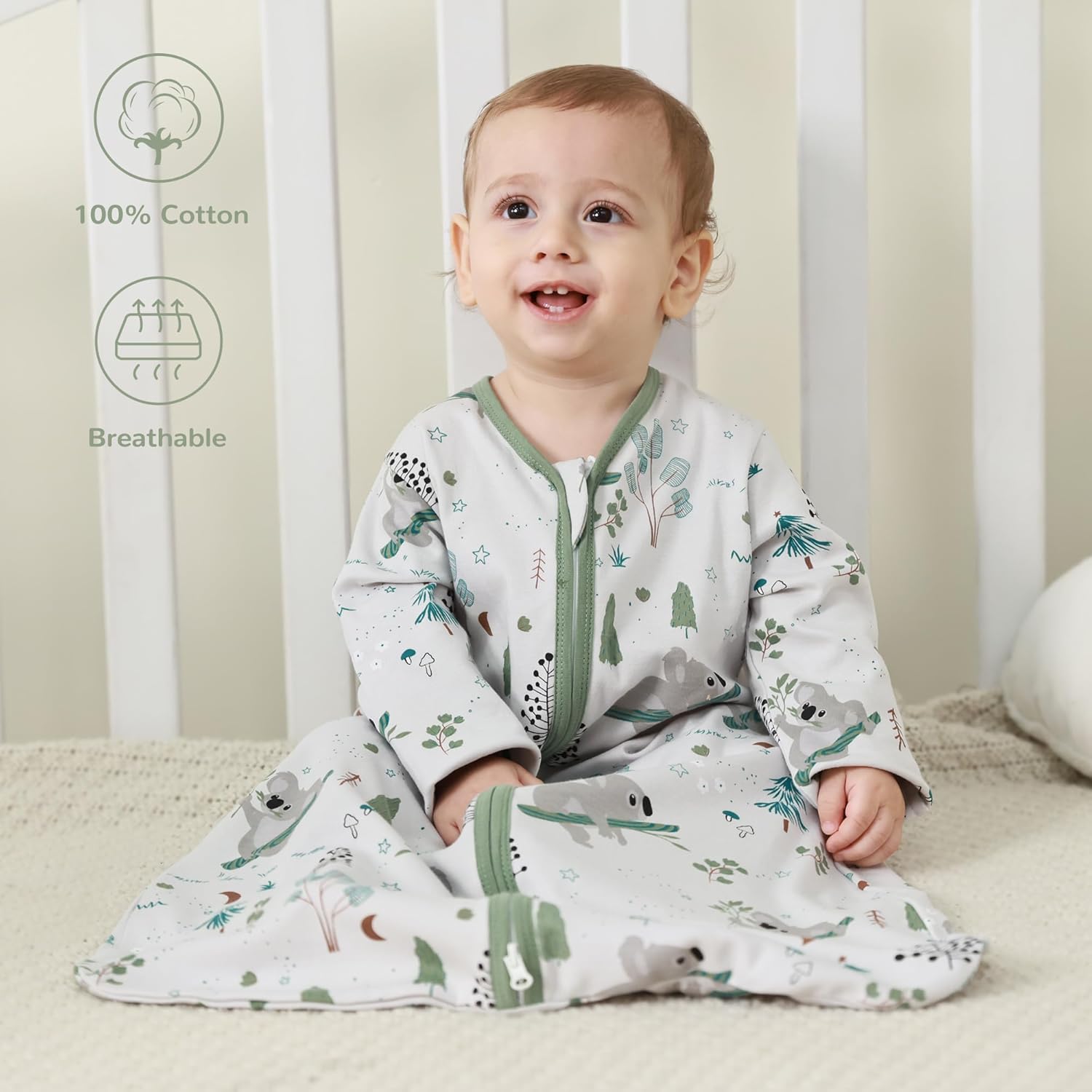 JELLYMONI 6-12 Months Sleep Sack 2 Pack 100 Cotton