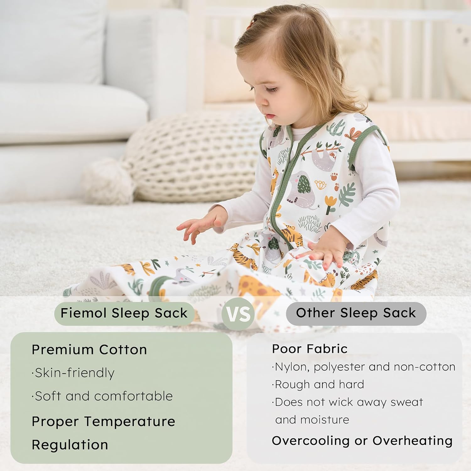 FIEMOL Baby Sleep Sack 6-12 Months 3 Pack 1