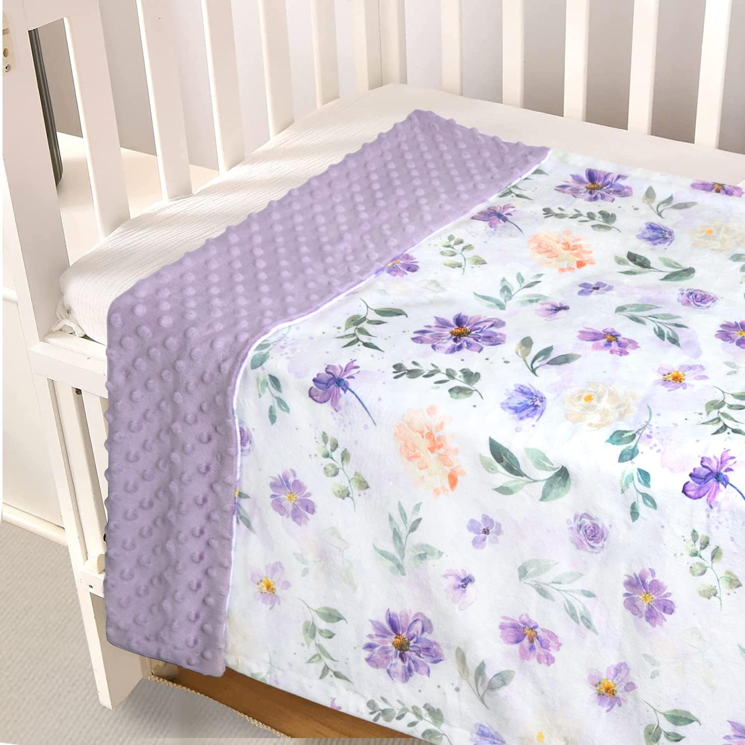 BORITAR Double Layer Minky Blanket with Dotted Backing for Girls 30x40 Inch
