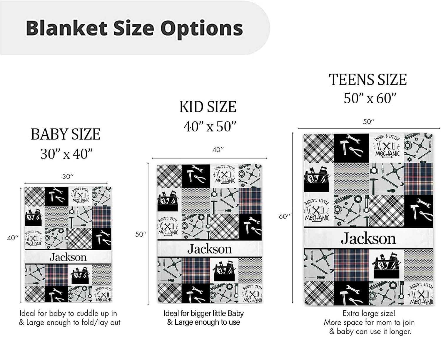 Custom Name Baby Blanket Soft Minky Dot Design