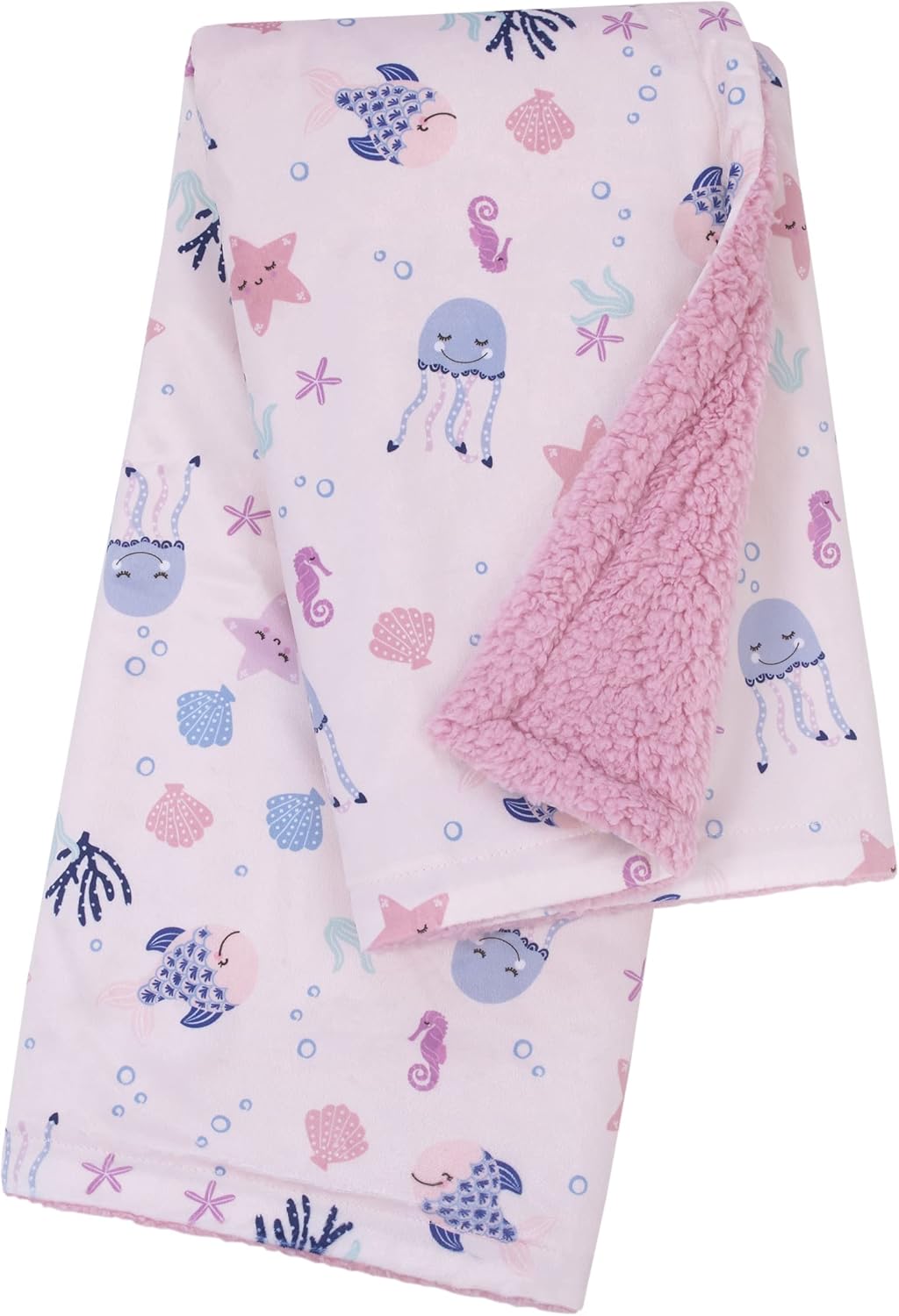 NOJO Mermaid Lagoon Baby Blanket with Sea Friends Pattern