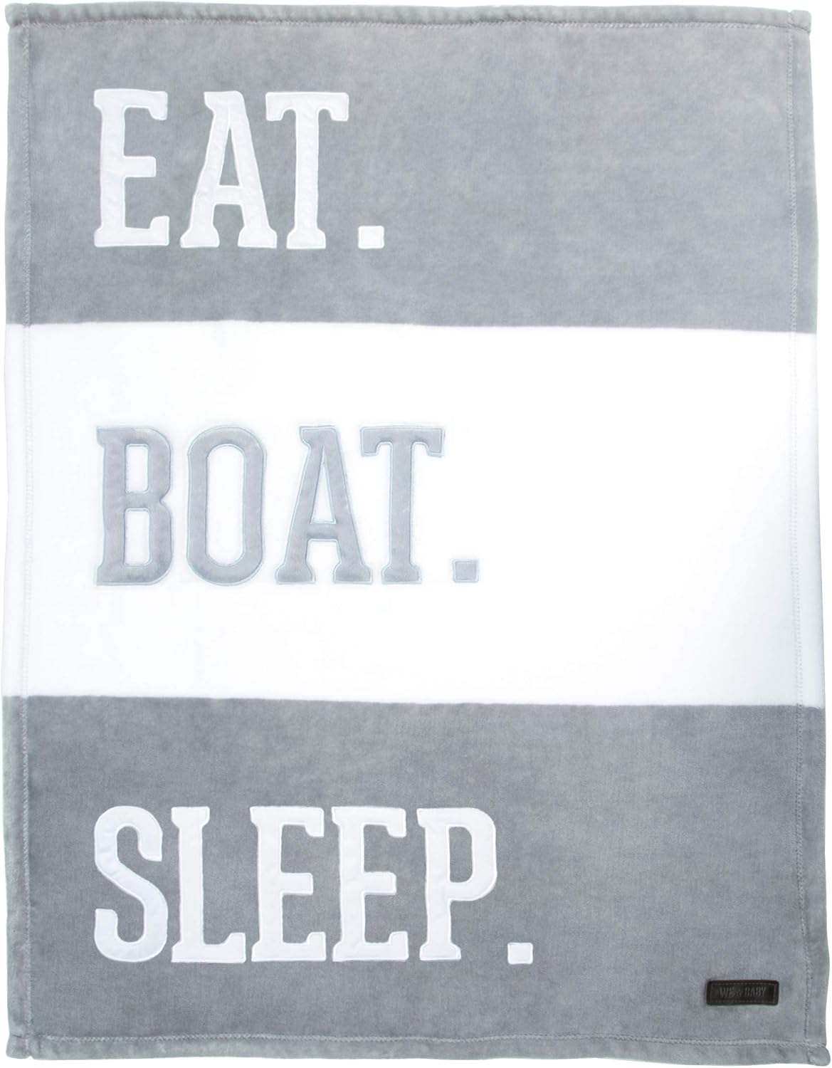 Eat Boat Sleep 30x40 Inch Striped Baby Blanket