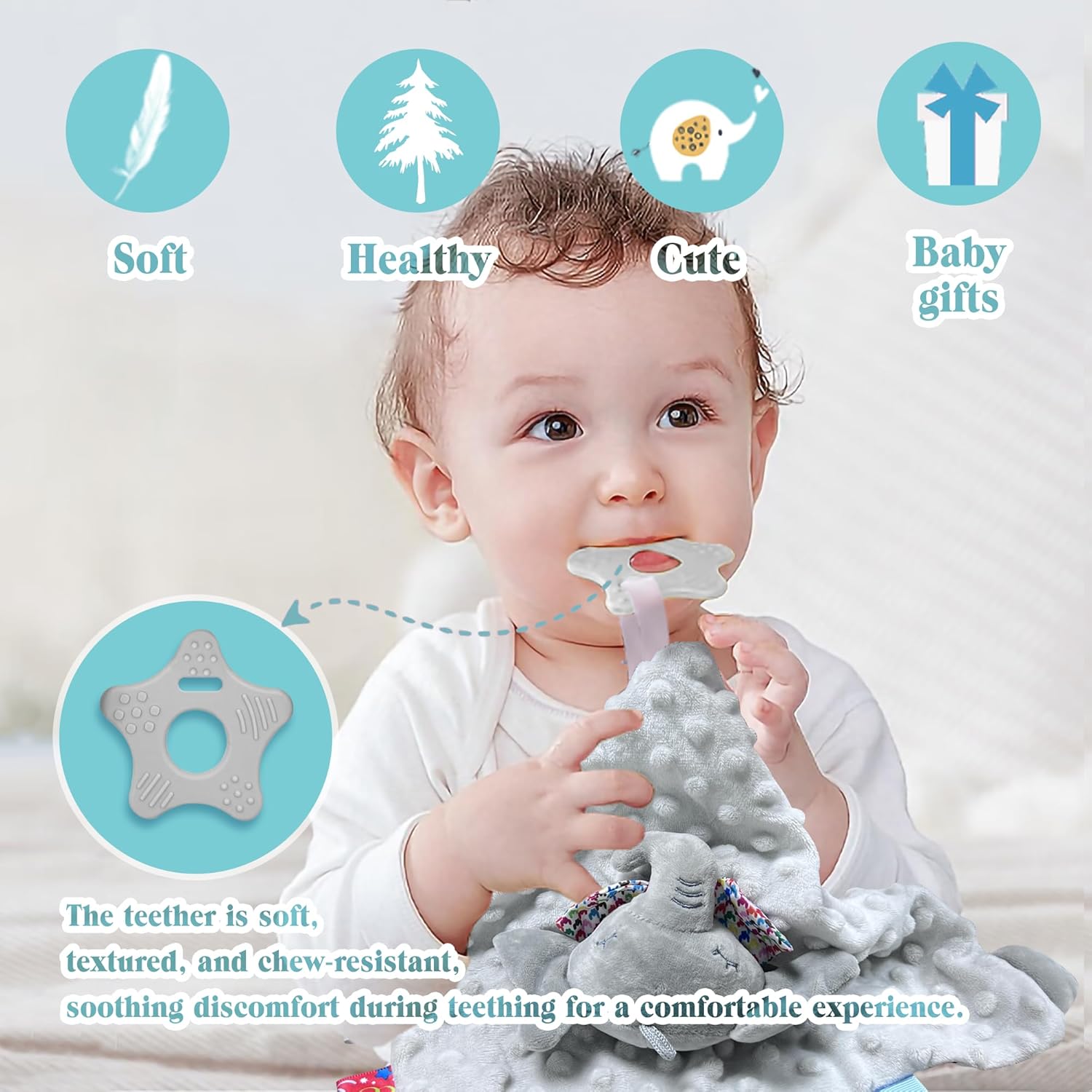 Numyawl Elephant Baby Security Blanket for Newborns