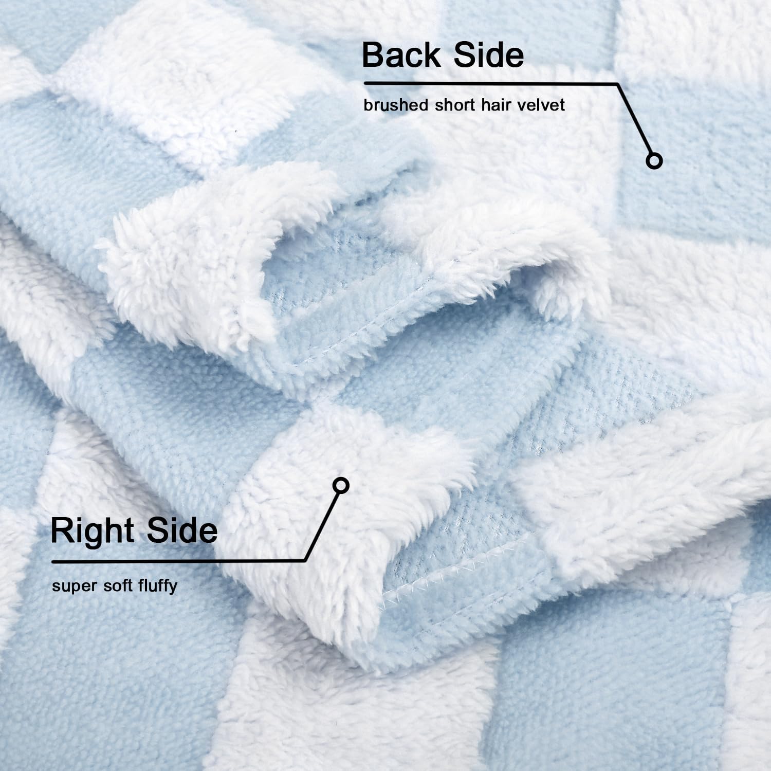 HOMRITAR Checkered Baby Blanket Reversible 30x40 Inch