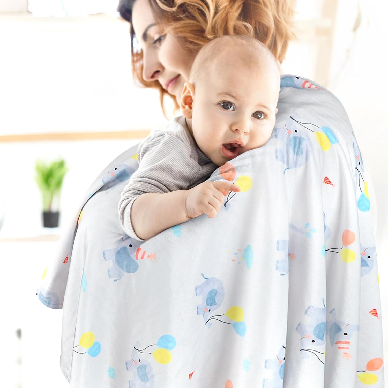 Soft Plush Baby Blanket 30x40 Grey with White Dotted Backing