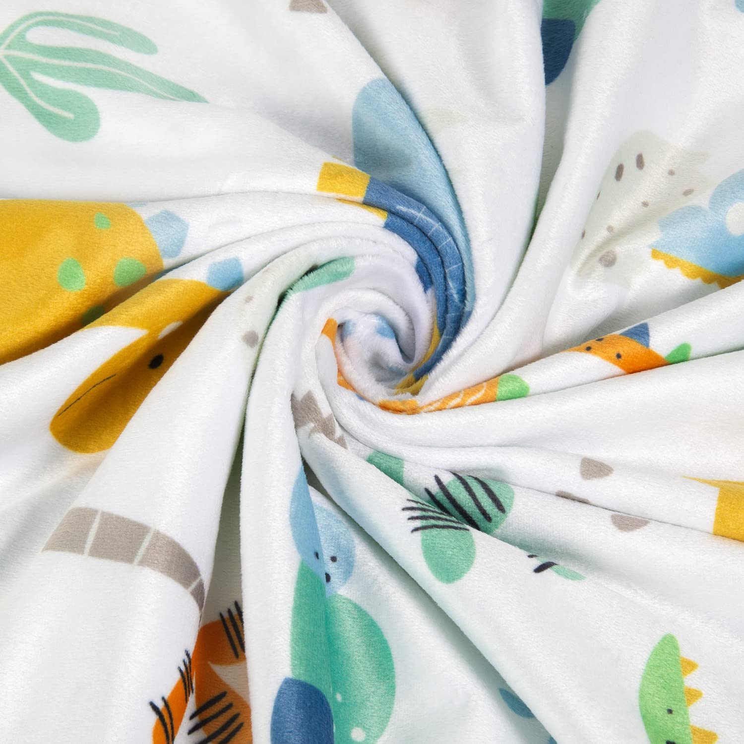 HOMRITAR Multicolor Dinosaur Minky Blanket for Baby