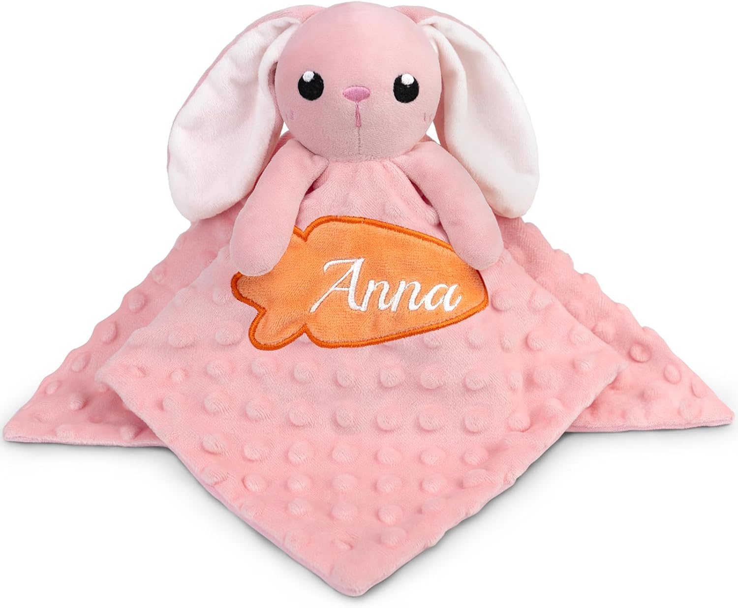 Personalized Baby Security Blanket with Name and Bunny Design