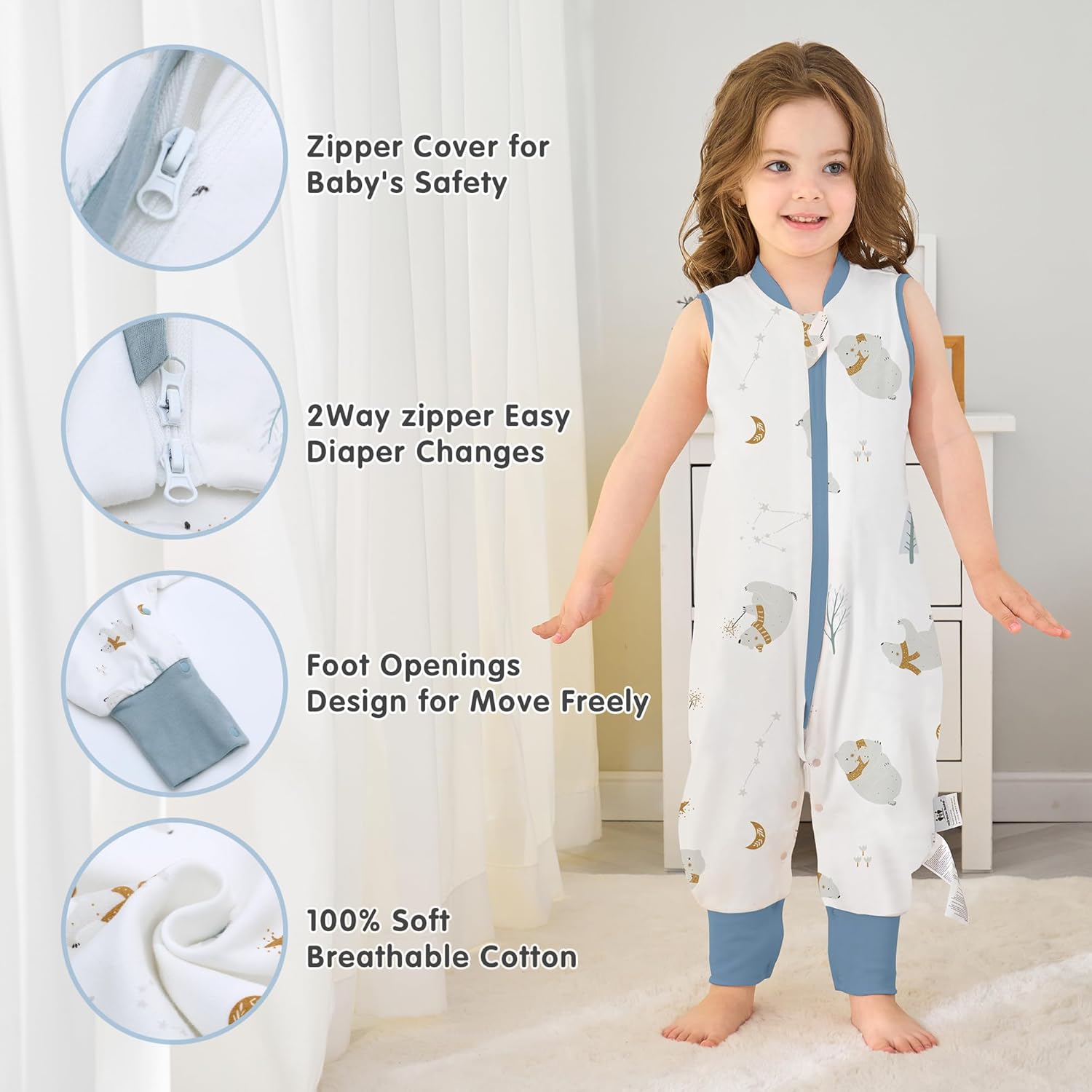 Miracle Baby Toddler Sleep Sack with Feet 10 TOG 1
