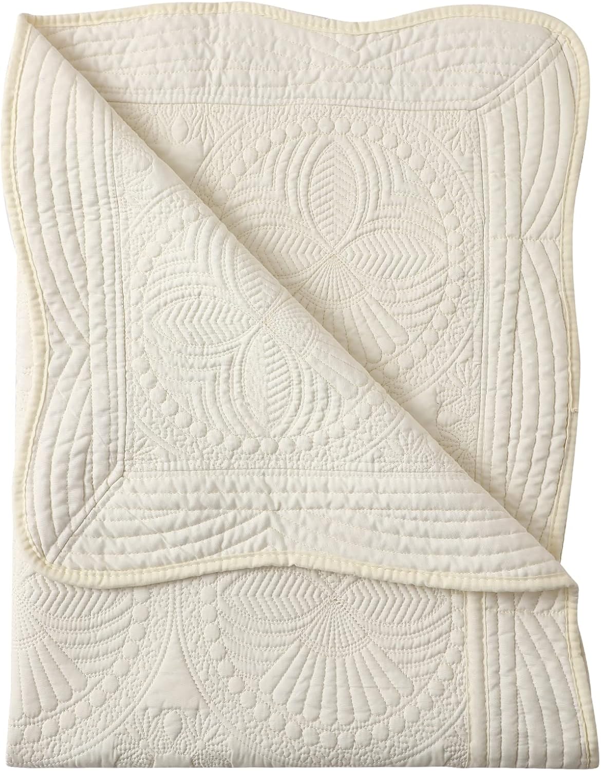 MONOBLANKS Baby Quilt Personalized Monogram Lightweight Throw Blanket Four Seasons Light Yellow