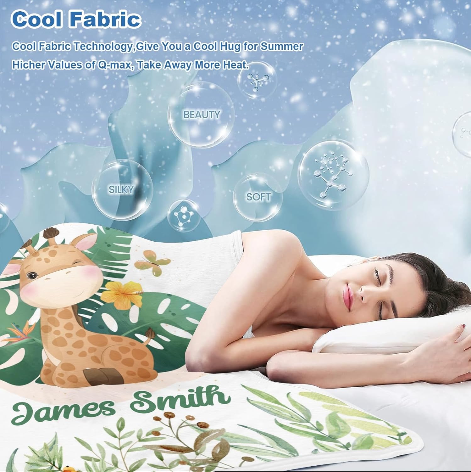 Deven Cute Giraffe Cooling Blanket for Toddler