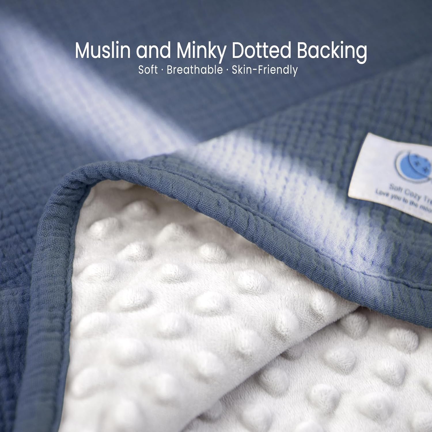 Lulumoon Baby Blanket - Minky Dot Muslin 30x40