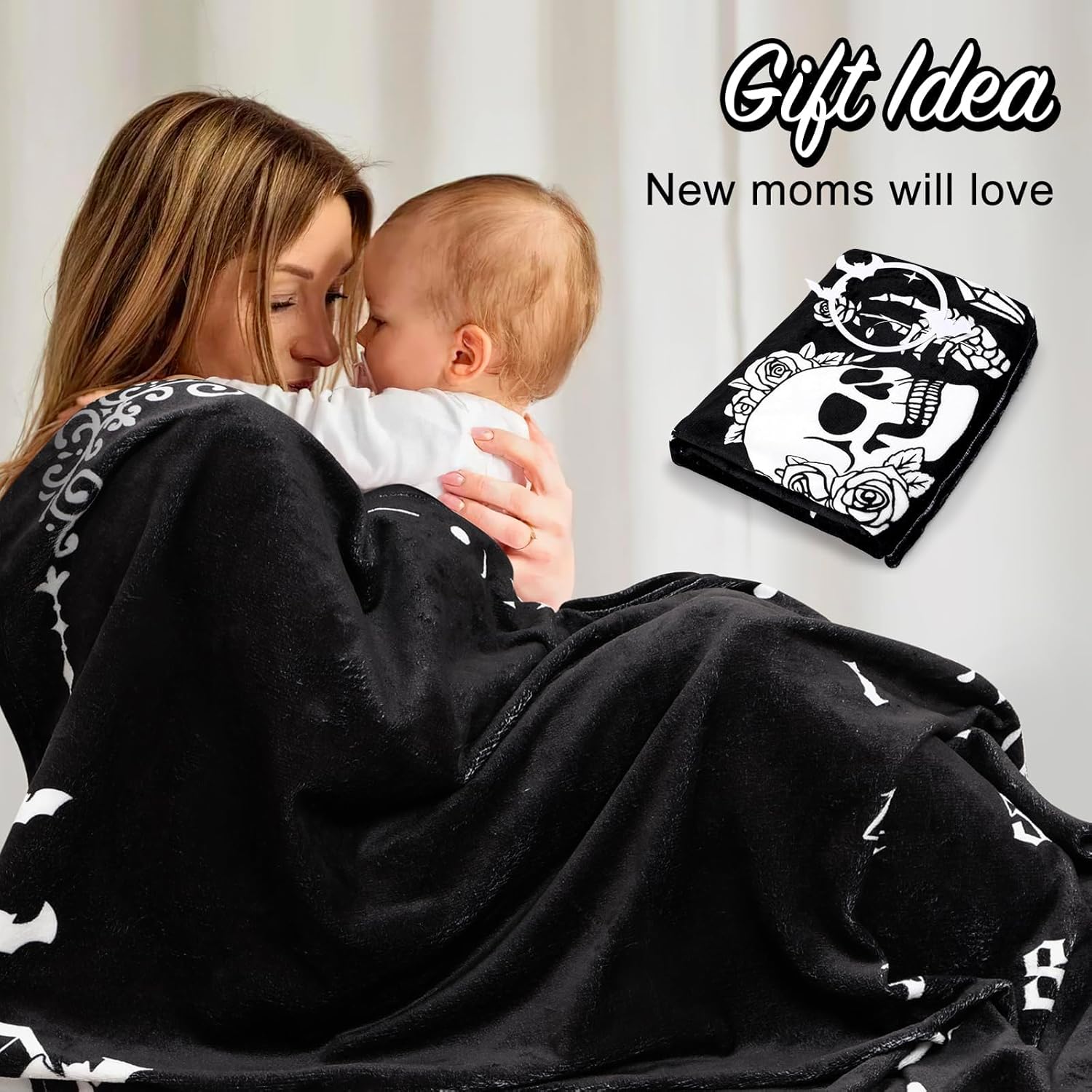 Gothic Baby Growth Blanket with Felt Decor