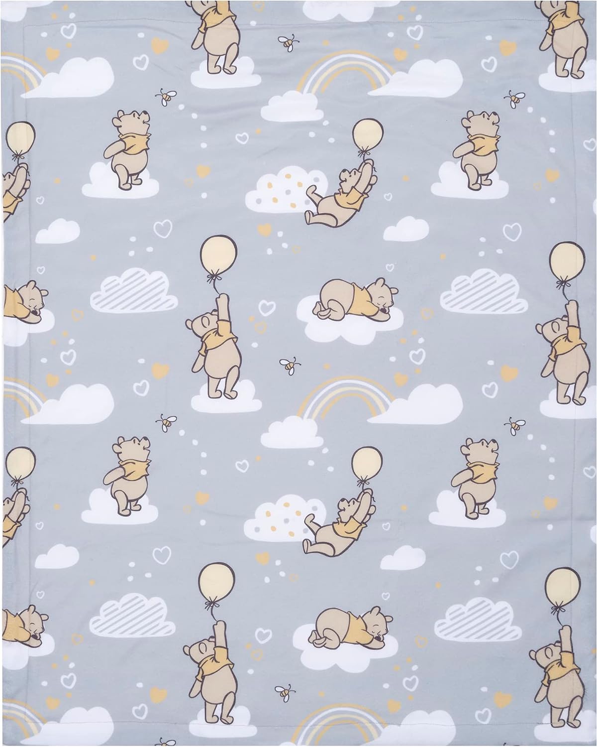 Lambs Ivy Hunny Bear Pooh Baby Blanket - Gray