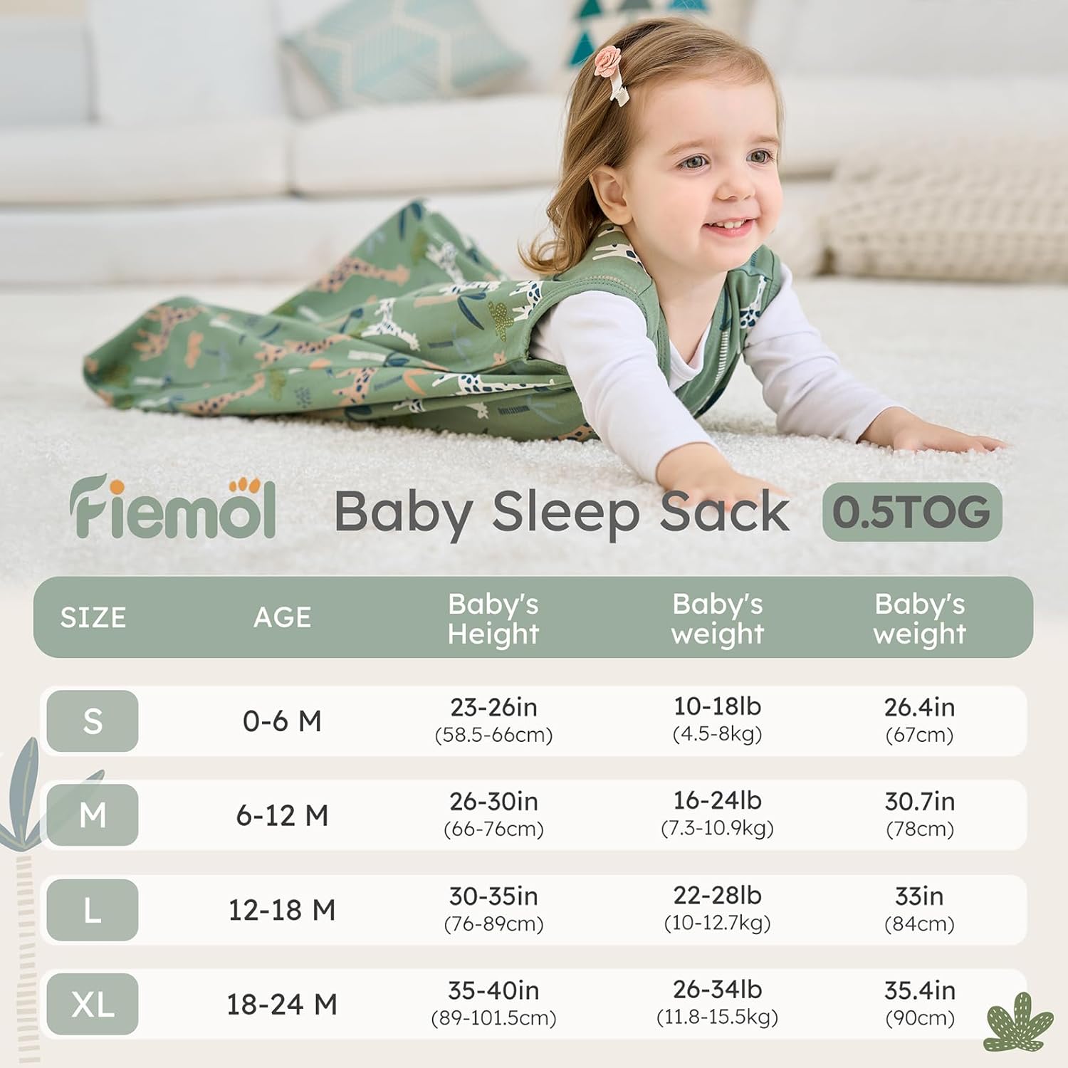 FIEMOL Baby Sleep Sack 6-12 Months 3 Pack 1
