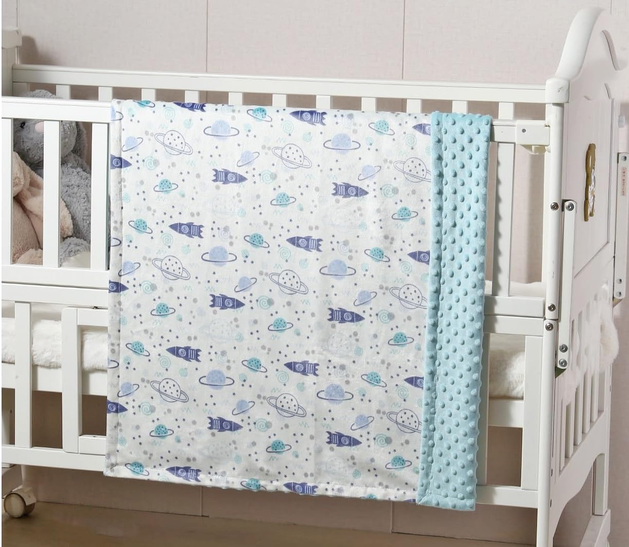 CREVENT Minky Baby Blanket 30x40 Inches Soft Plush Receiving Blanket