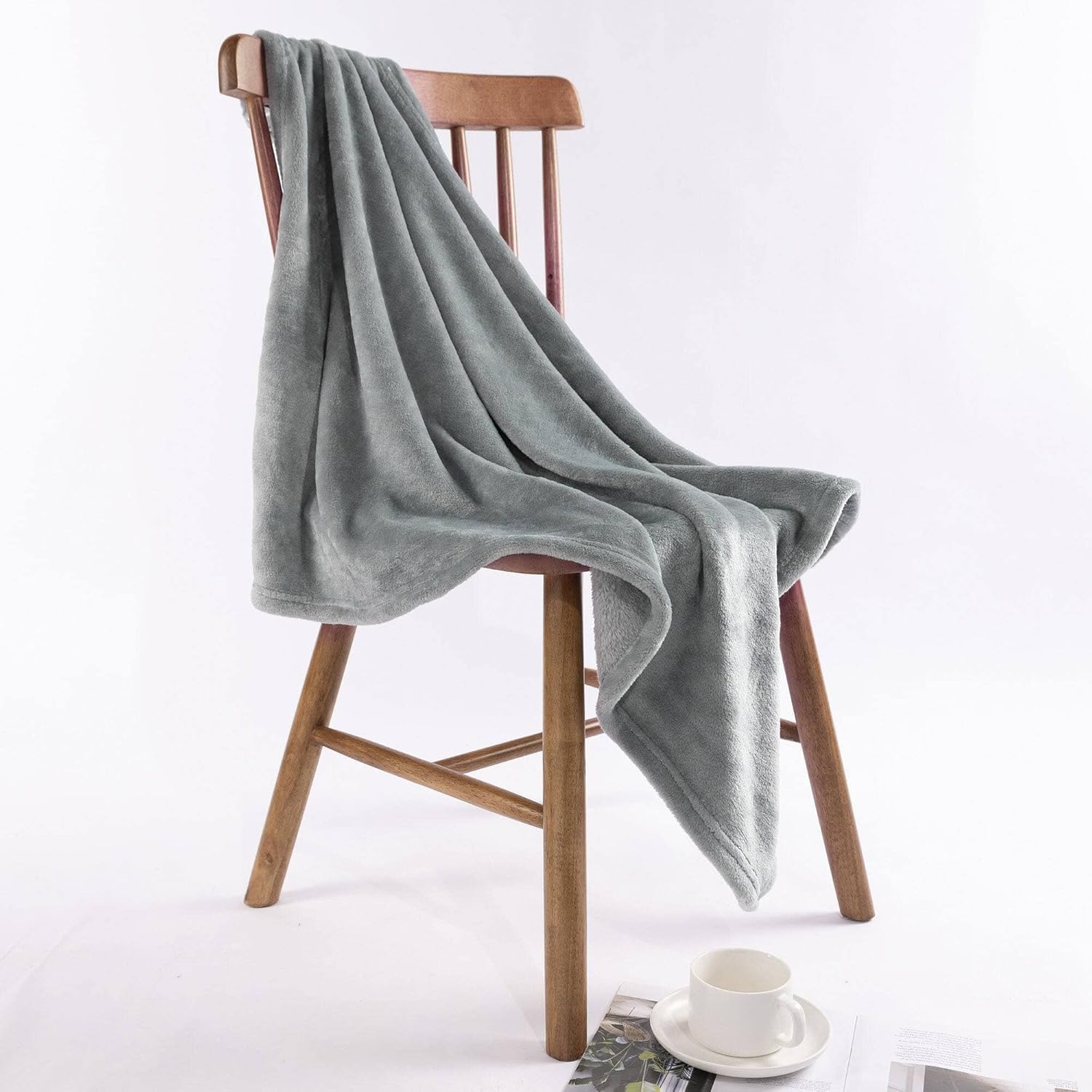 NANPIPER Grey Fuzzy Baby Blanket - 30x40 Inches