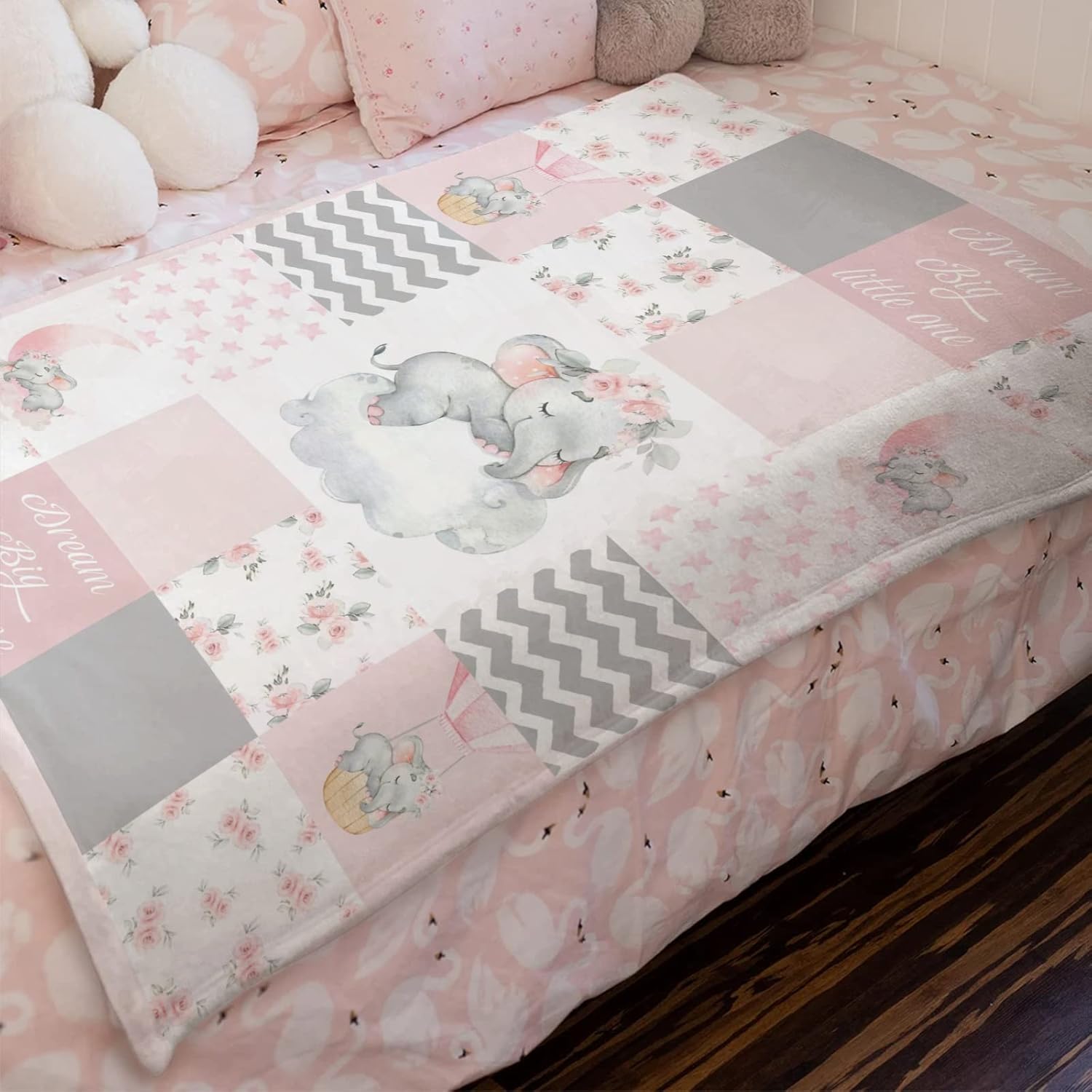 HawSkgFub Flannel Elephant Blanket for Baby Toddler Kids