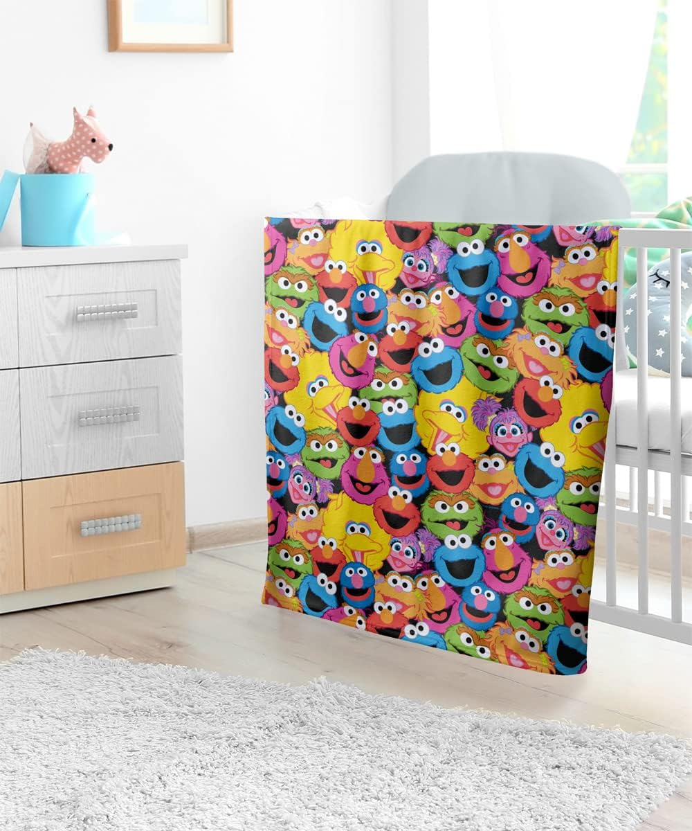 LOGOVISION Sesame Street Baby Blanket 30X40 Character Head Collage