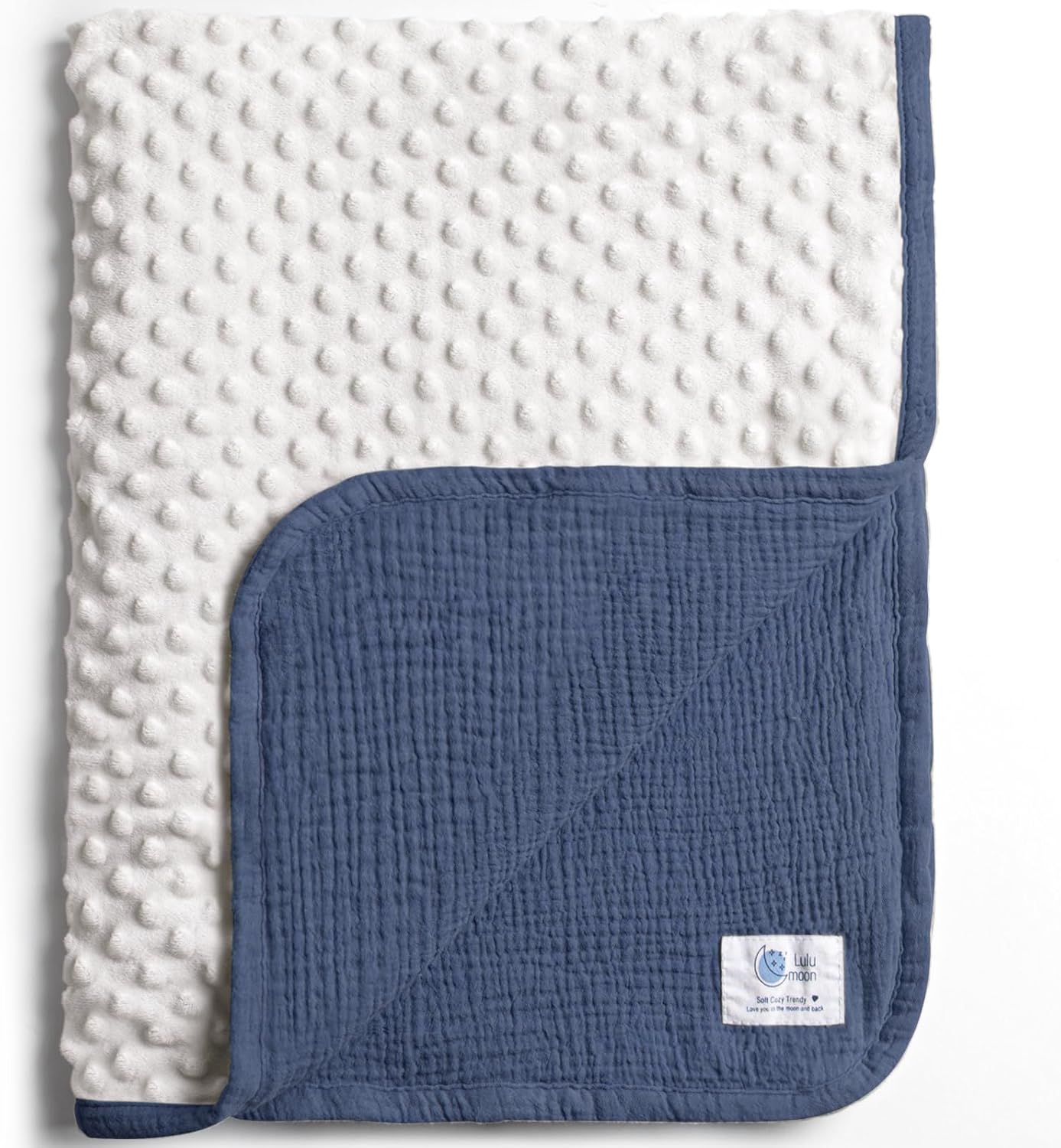 Lulumoon Baby Blanket - Minky Dot Muslin 30x40
