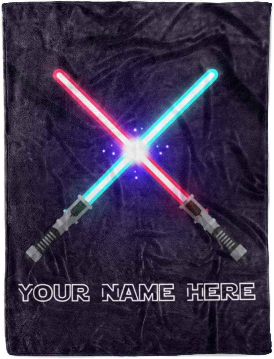 Personalized Lightsaber Fleece Blanket - Baby 30x40