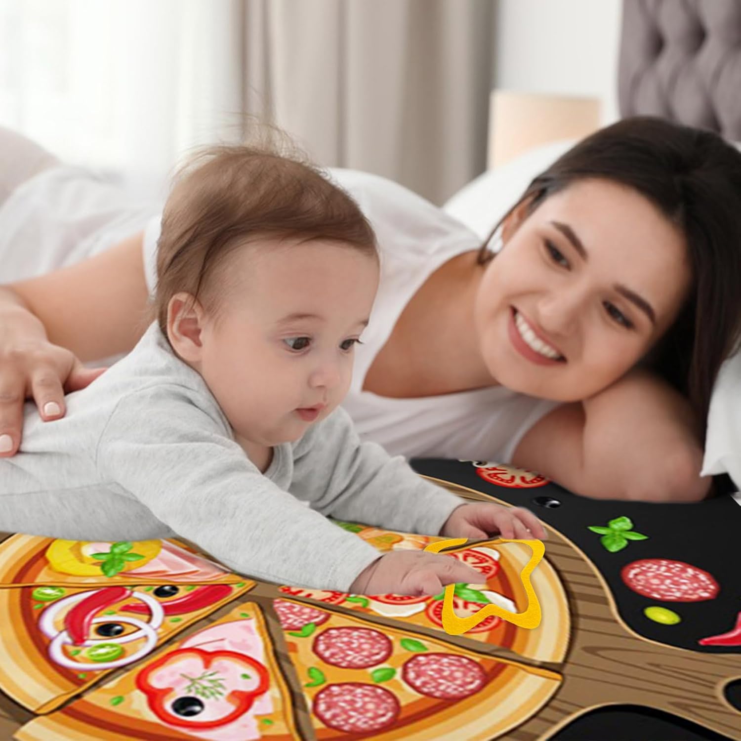 CSFOTO Funny Baby Milestone Blanket with Pizza Design